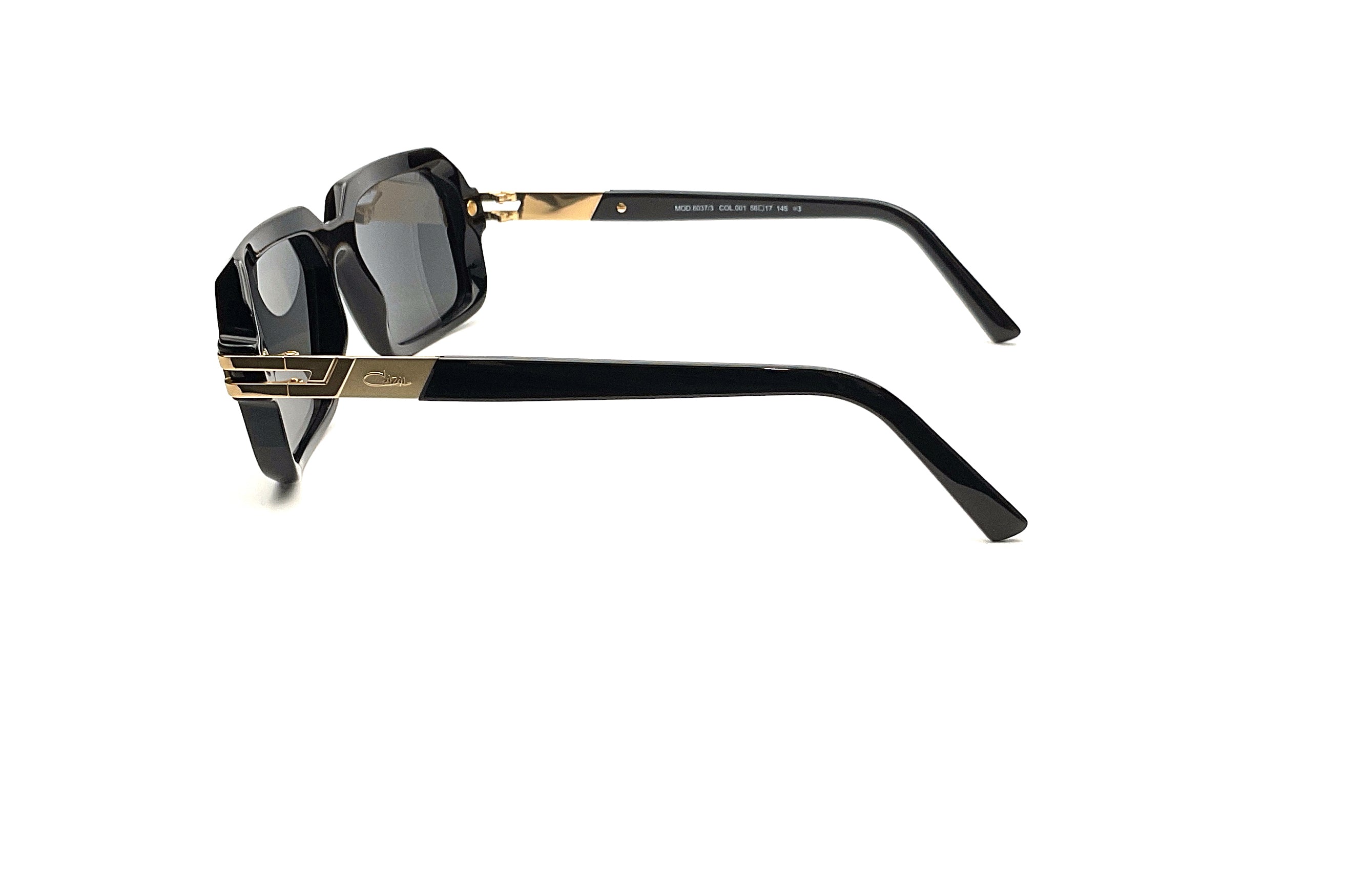 Cazal 6037/3 Sunglasses - Black/Gold Frame, UV Protection, Retro Style for Men & Women - Perfect for Outdoor Activities, Driving, and Fashion Accessories