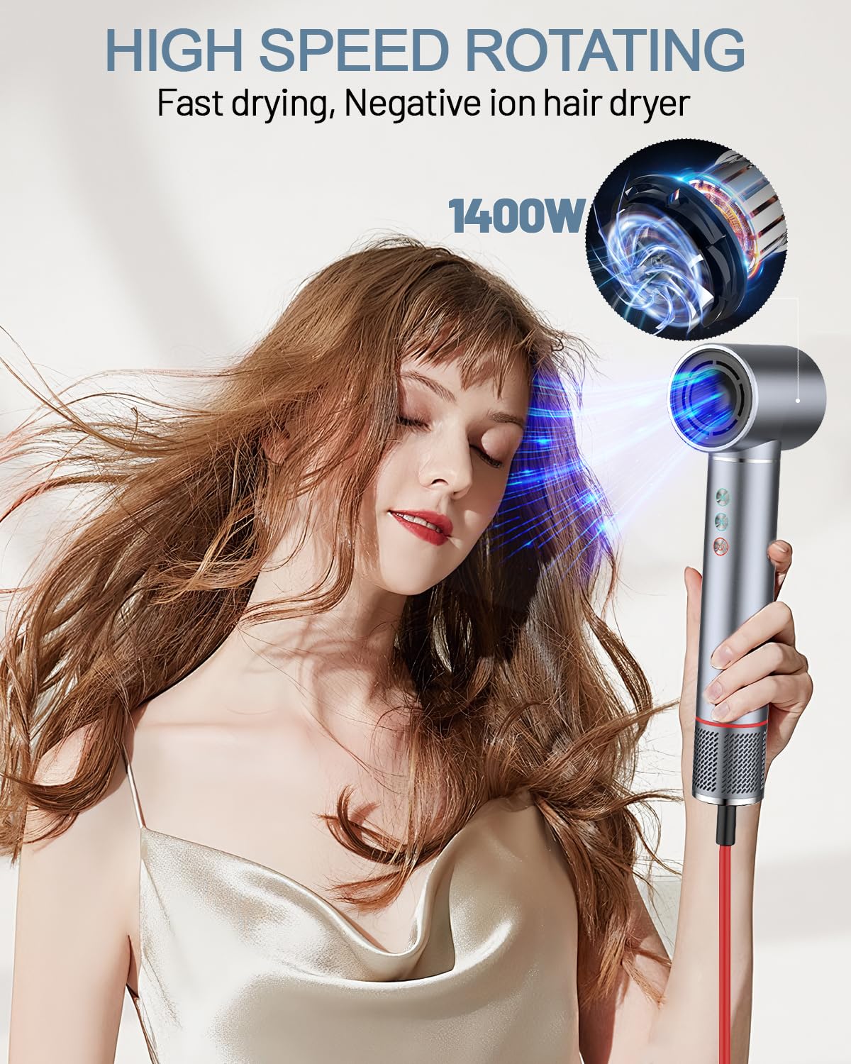 5-in-1 Professional Hair Dryer Styling Kit with 13000 RPM High-Speed Motor | Hot Air Brush, Curling Wand, Round Brush & Straightener Comb for Voluminous Blowouts | Perfect for Home Salon, Travel & Daily Styling