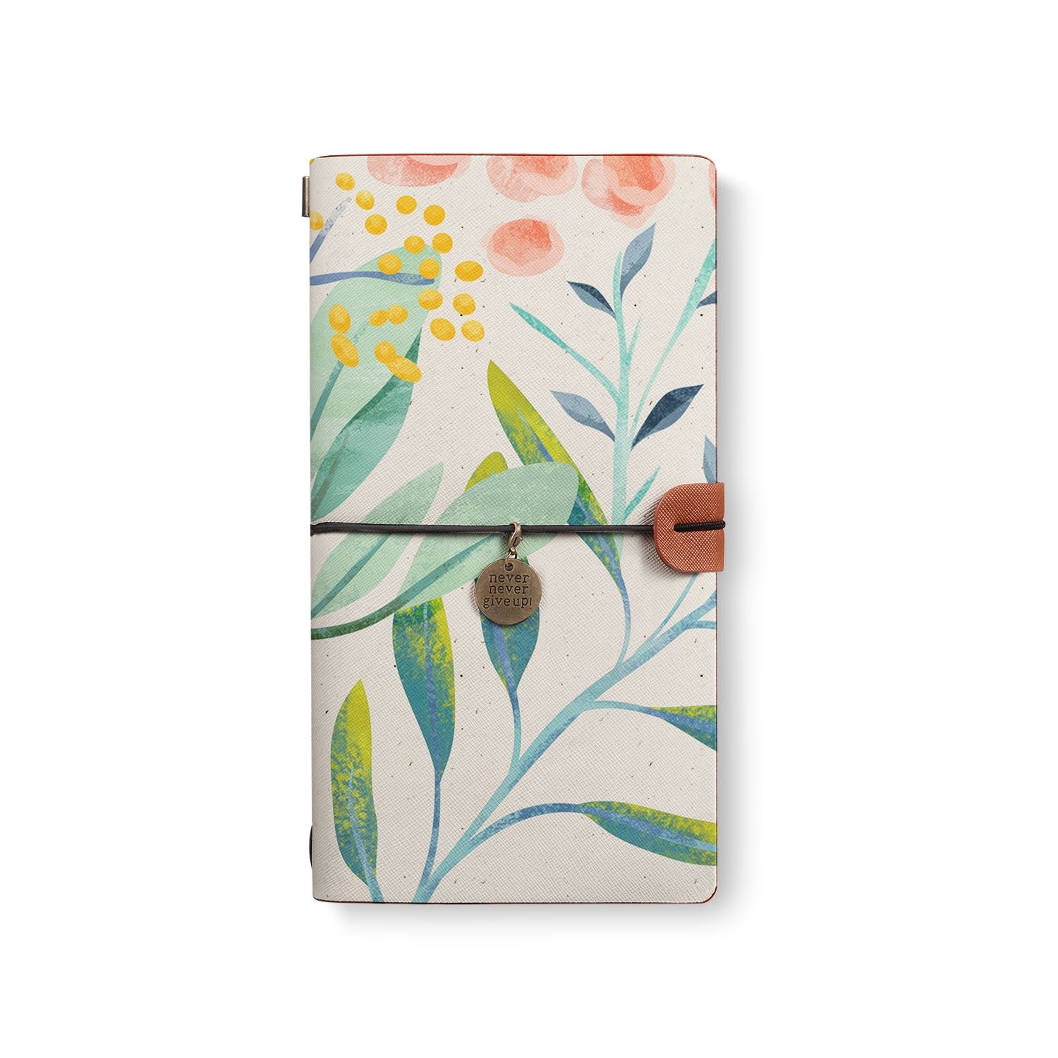 Pink Floral Traveler's Notebook - Refillable Leather Journal for Writing, Sketching & Planning | Perfect Gift for Travelers, Writers & Students