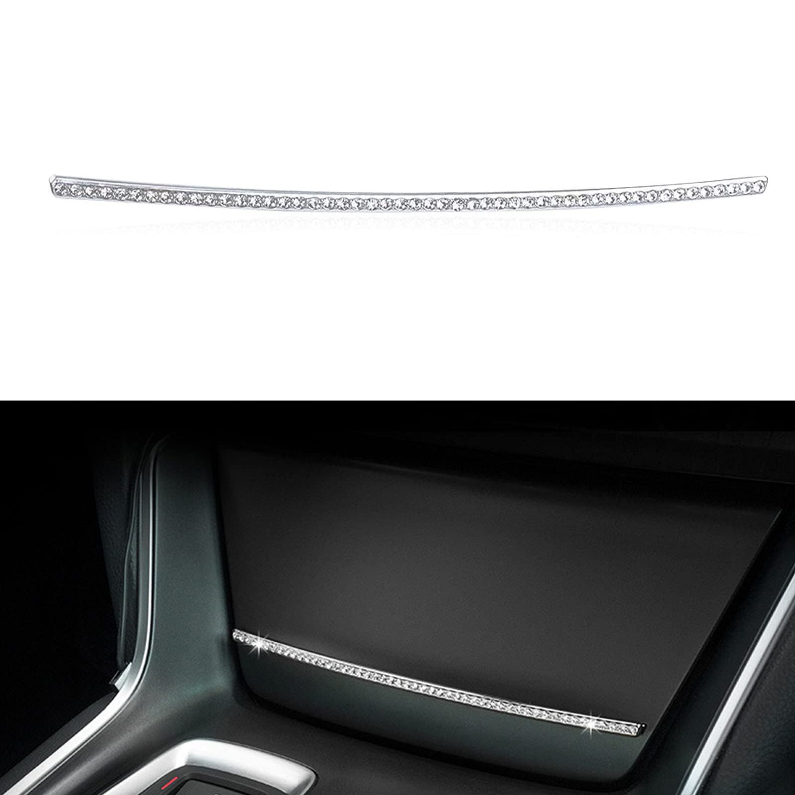 Honda Accord 10th Gen 2018-2021 Interior Center Console Storage Box Decorative Trim - Zinc Alloy Crystal Silver Accessory | Car Interior Upgrade & Customization for Enhanced Style