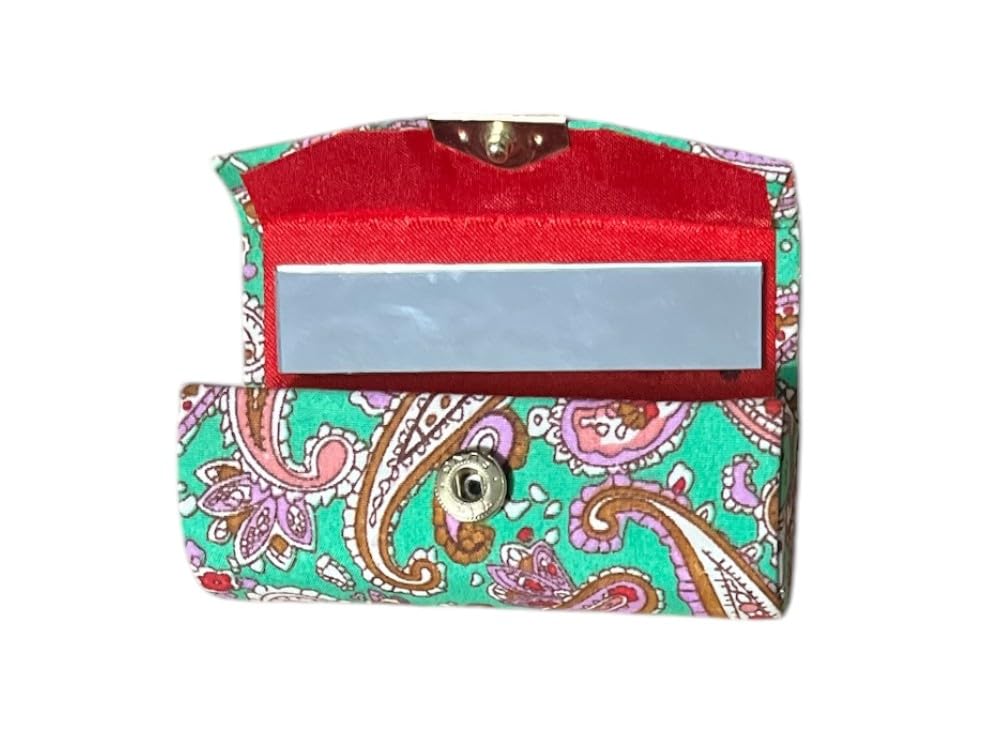 Paisley Print Lipstick Case with Mirror - Portable Cosmetic Holder for Women, Travel-Friendly Makeup Organizer (Perfect for Purse, Travel & Everyday Use)