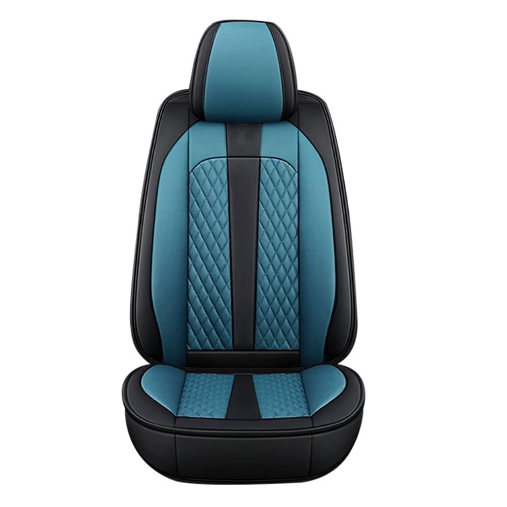 Premium Leather Car Seat Covers for Ford F-350 (2011-2020) - 5-Piece Full Set with Headrests & Lumbar Support - Black & Blue Seat Protectors - Perfect for Road Trips, Work Commutes & Off-Road Adventures
