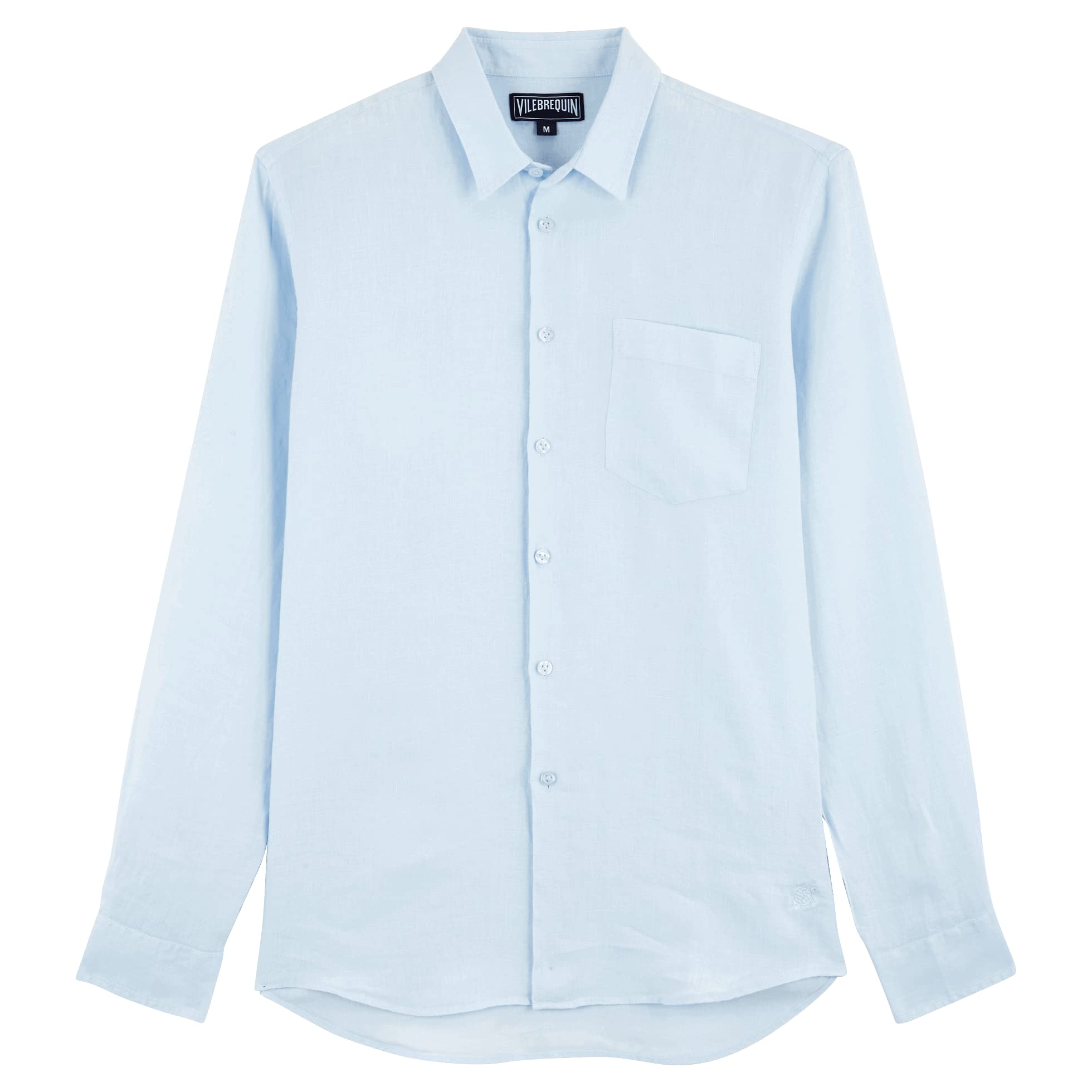 Vilebrequin Men's Premium Linen Shirt - Solid Color Summer Casual Button Down Shirt for Beach, Vacation & Outdoor Activities