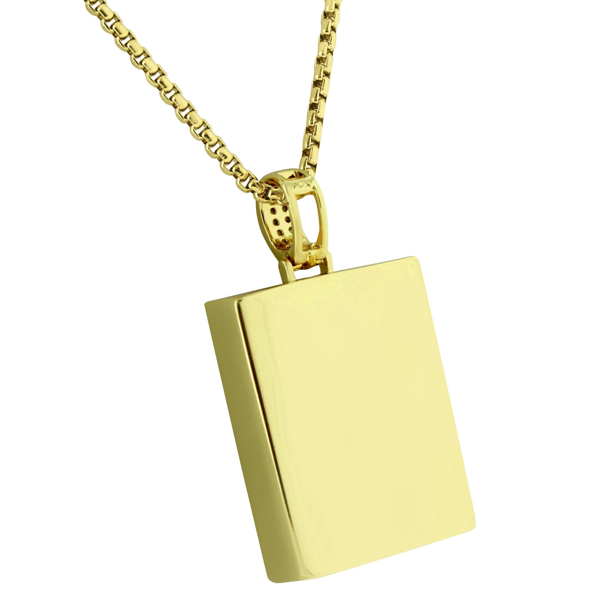 14K Yellow Gold Plated Stainless Steel Safety Vault Lock Pendant Necklace - 24 Box Chain for Women, Gift for Her, Perfect for Everyday Wear & Special Occasions