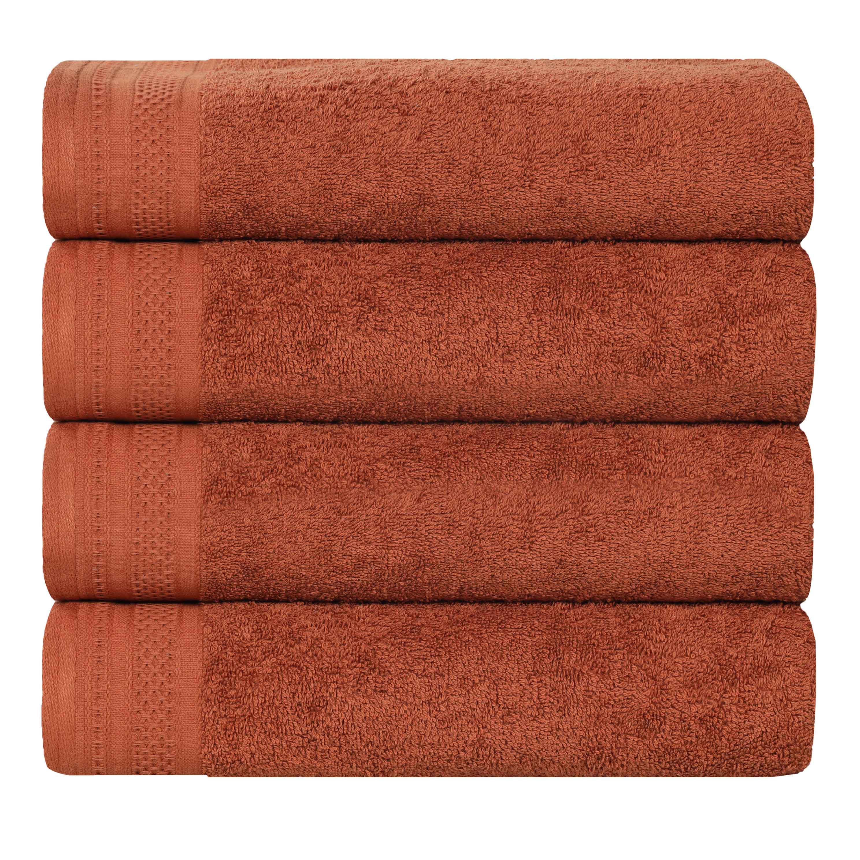 Premium Honeycomb Waffle Weave Cotton Bath Towels Set of 4 - Ultra Soft & Absorbent Luxury Bathroom Towels for Spa, Hotel, and Home Use