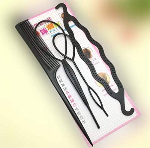 SIYAA 5-Piece Clip-in Curly/Wavy Synthetic Hair Extensions for Women & Girls - Brown | French Twist Styling Combo | Perfect for Parties, Weddings & Daily Hairstyles