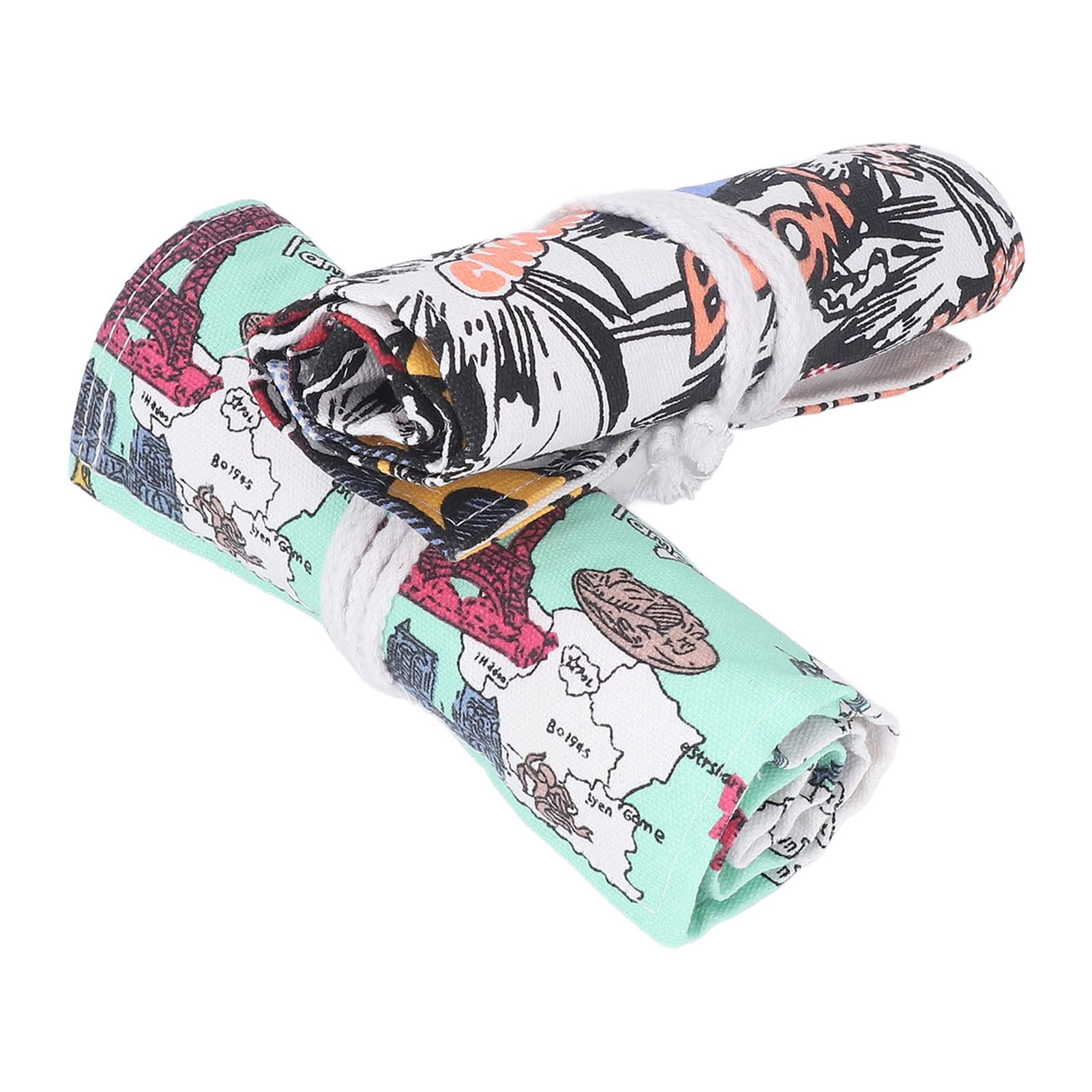 2-Pack Colored Pencil Roll Wrap - Cotton Linen Pencil Case Holder for Students & Artists - Perfect for School, Travel & Art Classes