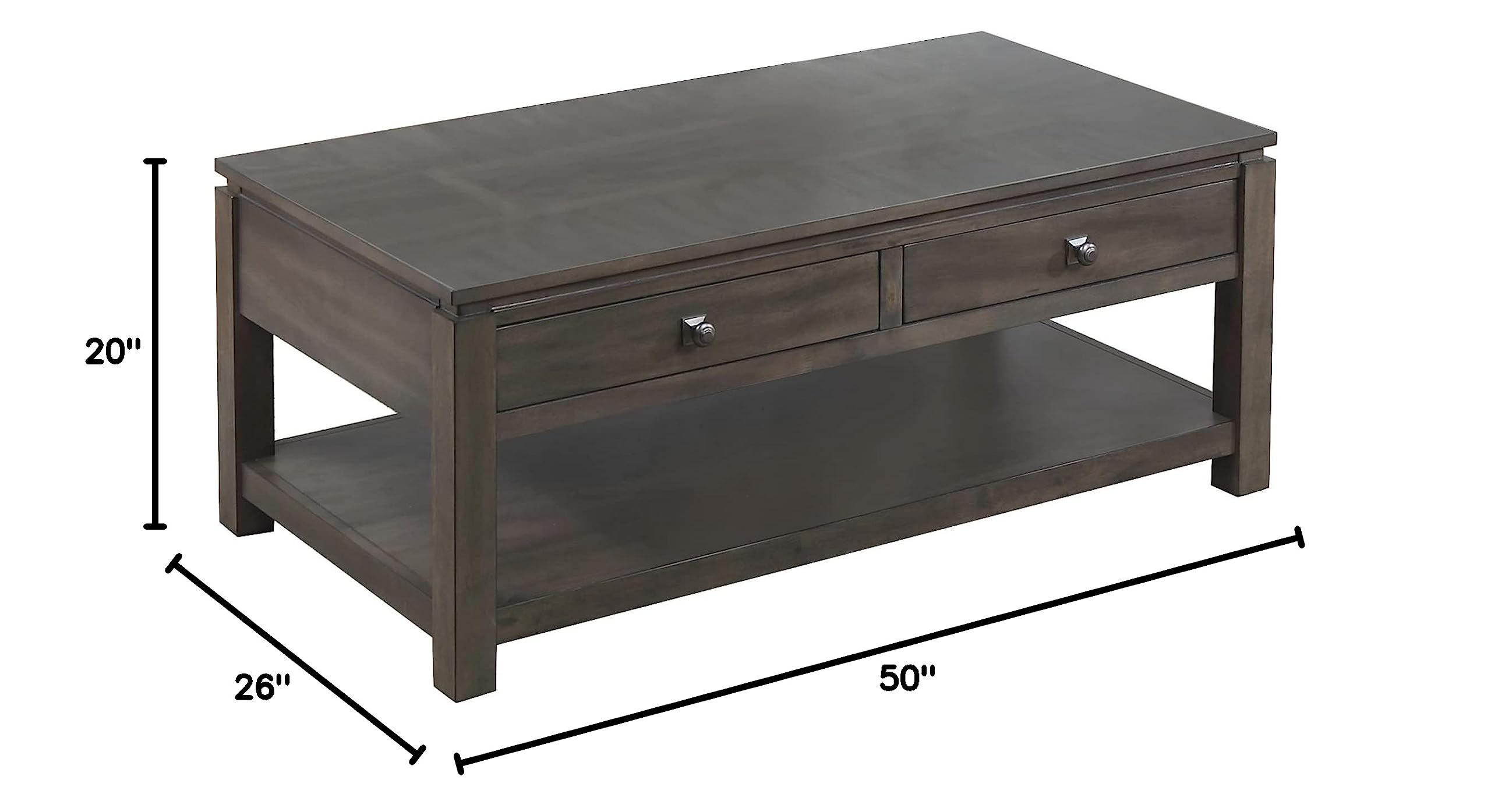 Shades of Gray Weathered Grey Coffee Table - Modern Distressed Wood Living Room Furniture for Home Decor, Perfect for Living Room, Bedroom & Office
