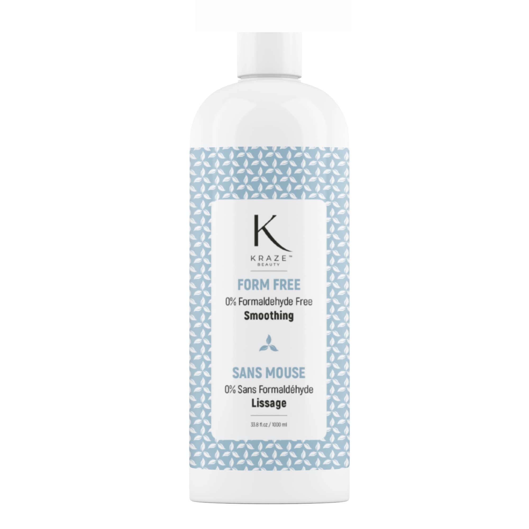 Formaldehyde Free Keratin Smoothing Hair Treatment - Professional Brazilian Complex Blowout Straightening for Silky Smooth & Frizz Free Hair - 33.8 Fl Oz - Perfect for Salon & Home Use, Great for Damaged, Curly, or Unruly Hair