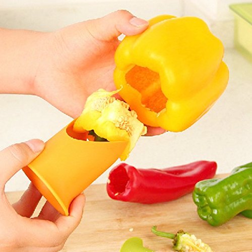 Honfitat Pepper Tomato Coring Tool with Plastic Blade & Polypropylene Handle - Efficient Kitchen Gadget for Removing Cores from Peppers, Tomatoes - Perfect for Meal Prep, Canning, and Cooking