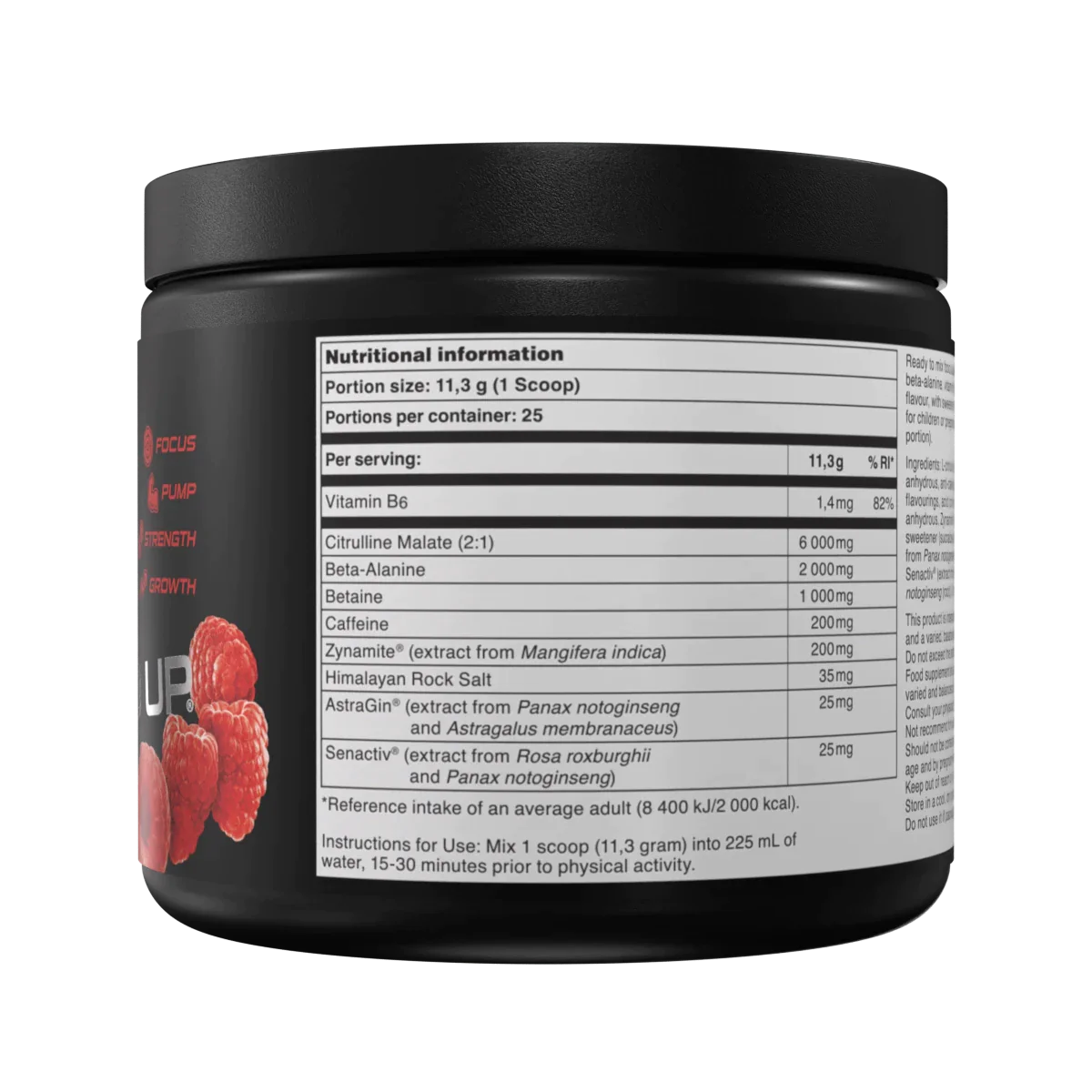 Bucked Up Pre Workout Supplement - 25 Servings (282g) for Energy, Focus & Muscle Pump - Ideal for Gym, Weightlifting & CrossFit Training