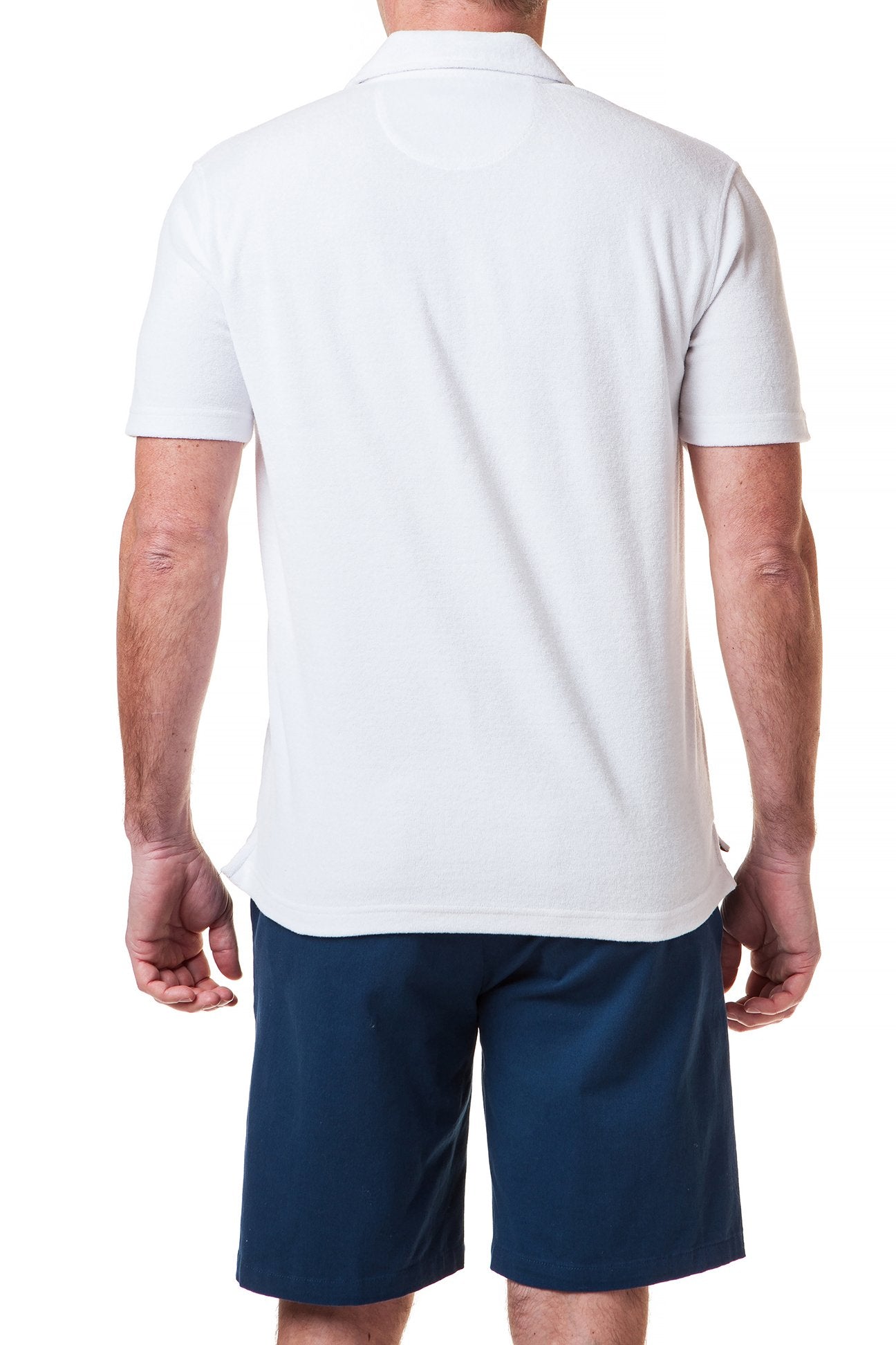Premium Terry Cloth Polo Shirt for Men - Soft Breathable Cotton, Classic White Casual Shirt | Perfect for Golf, Summer Outfits & Lounge Wear