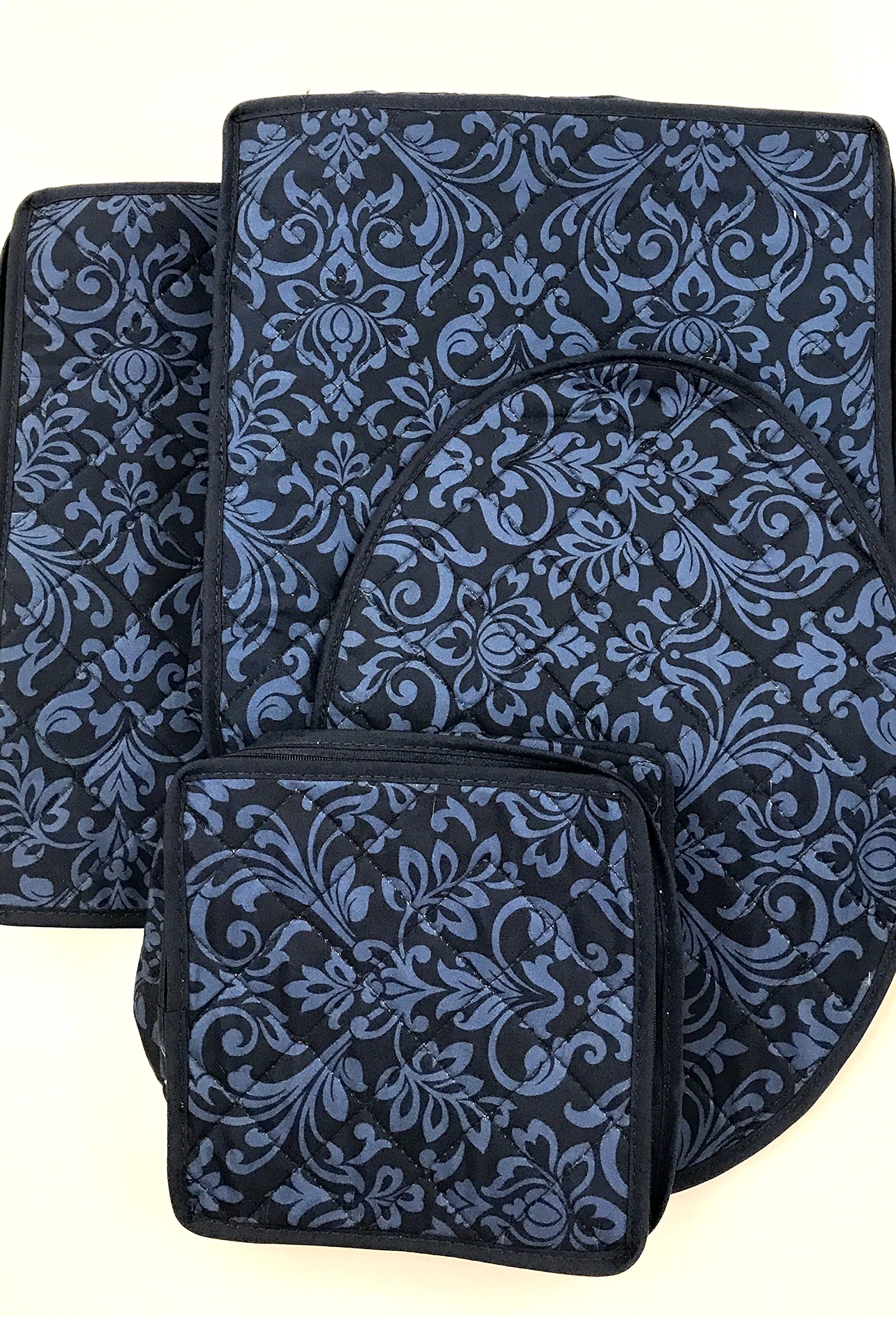 8-Piece Navy Quilted Stackable Storage Containers Set with Lids – Glass & Dinnerware Organizer for Kitchen, Meal Prep, Tupperware & Food Storage – Perfect for Pantry, Fridge & Cabinet Organization
