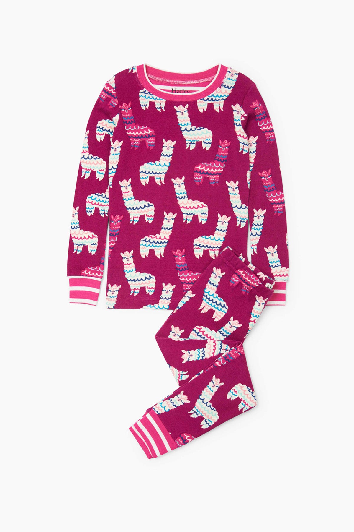 Hatley Alpaca Print Girls Pajama Set - Soft & Cozy 2-Piece Sleepwear for Kids - Perfect for Bedtime, Sleepovers & Winter Nights