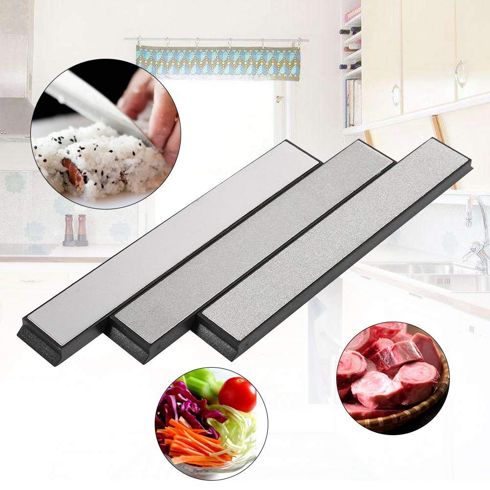 Premium 3-Piece Diamond Sharpening Stone Set (240/600/1000 Grit) - Professional Knife Sharpener for Kitchen Knives, Scissors & Outdoor Tools - Ideal for Home Chefs, Camping & DIY Projects