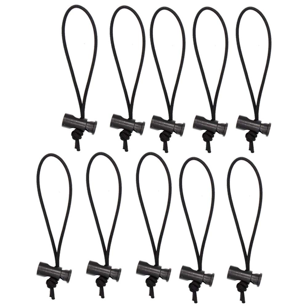 Foto&Tech Multipurpose Extra Thick Elastic Cable Tie and Organizer - Adjustable Reusable Cord Management Straps (10x16cm, Deep Black) - Perfect for Home Office, Computer Wires, TV Cables and Electronic Devices Organization