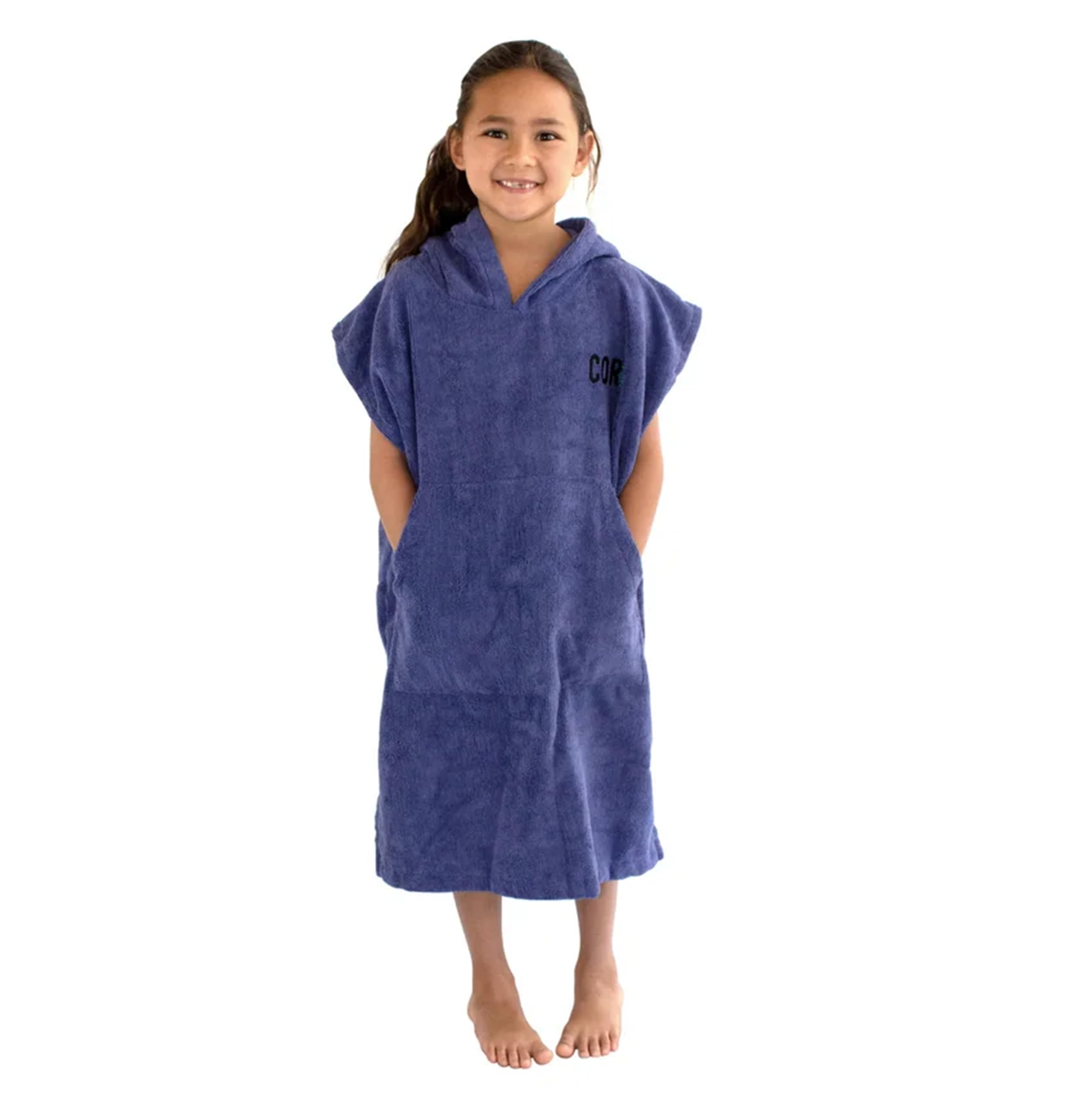 COR Surf Poncho Changing Towel Robe with Hood & Front Pocket for Kids - Quick Dry Beach Towel & Blanket for Swimming, Surfing, Camping & Outdoor Activities