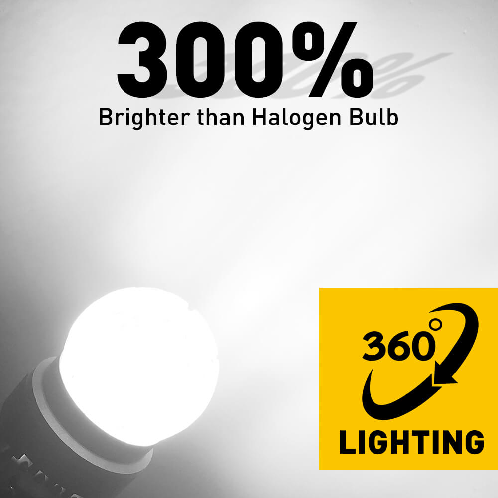 Upgraded 7443 7440 7444 W21W LED Bulbs - Super Bright White Reverse Lights (400% Brighter) - 2US6T Series - Perfect for Cars, Trucks, SUVs & Motorcycles