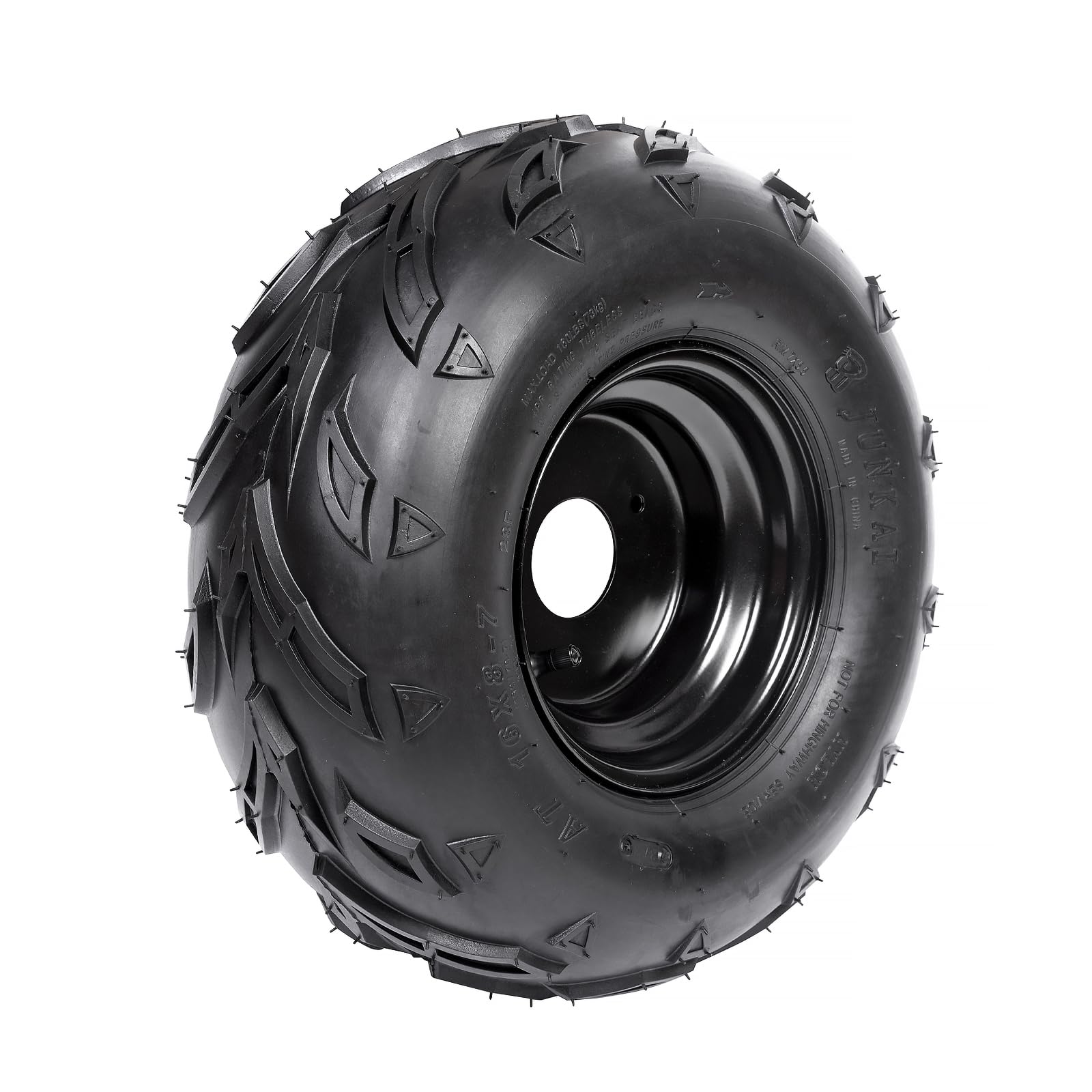 4PCS ATV Go Kart Tires and Rims Set - 16X8-7 Inch Tubeless Tires with Wheels for Go Kart, Buggy, ATV, Mini-bikes & Quad Bike - Front or Rear Fitment - 3 Mounting Holes - Perfect for Off-Road Racing & Trail Adventures