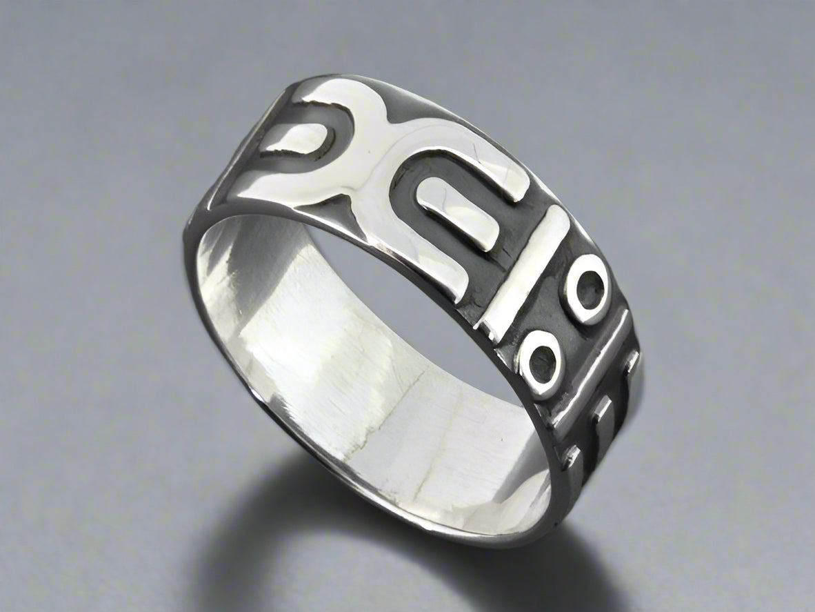 Hopi Pattern Sterling Silver Band Ring - Handmade Native American Jewelry for Women & Men - Perfect for Weddings, Gifts & Boho Fashion