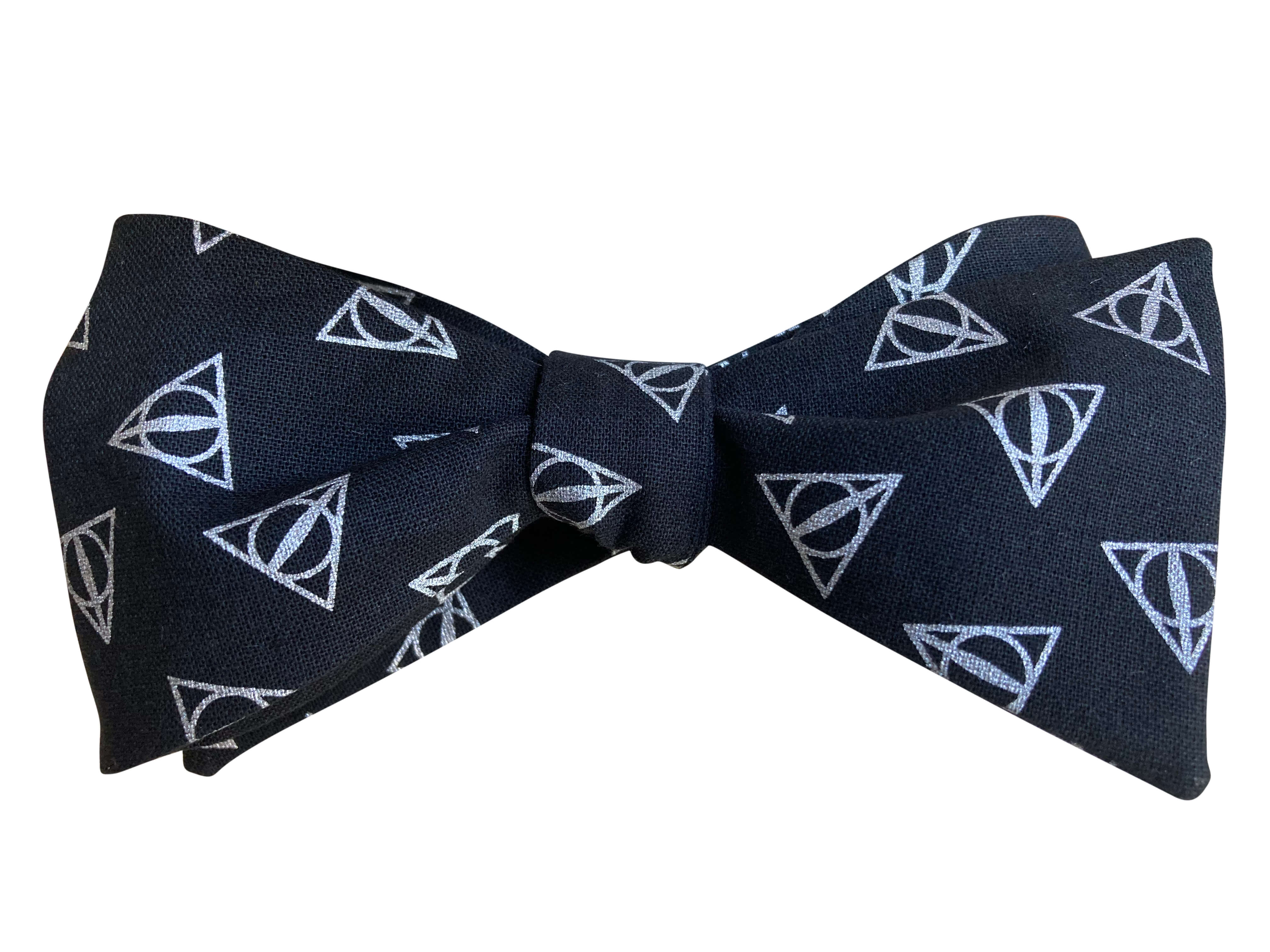 Harry Potter Deathly Hallows Black & Silver Bow Tie - Formal Wear for Weddings, Prom, Cosplay & Halloween Costume Accessories