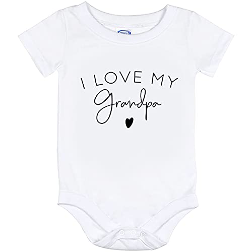 Grandpa Baby Onesie - Cute 'I Love My Grandpa' Shirt for Baby Girls & Boys | Soft Infant Bodysuit | Unique Baby Gift for Grandparents Day, Family Photos & Special Occasions