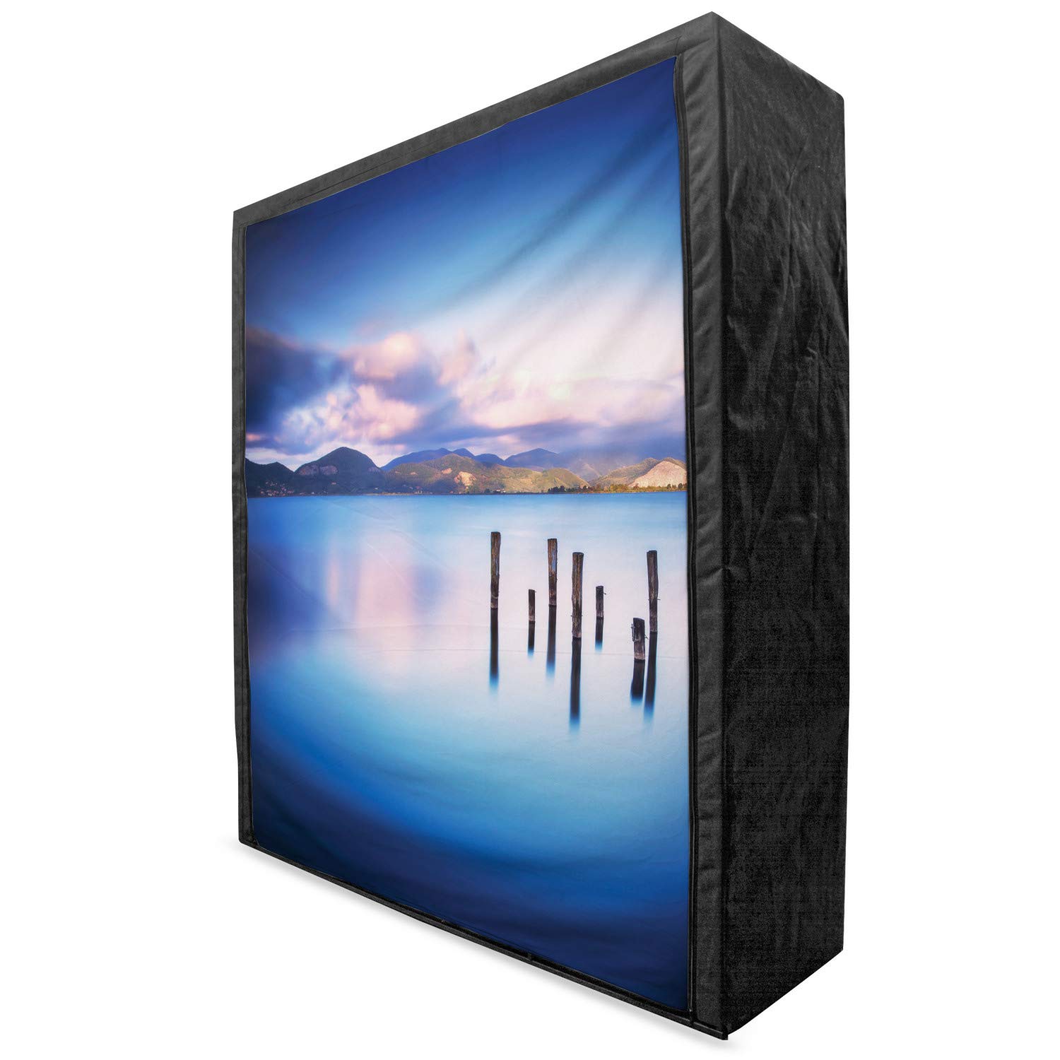 Ambesonne Nature Portable Fabric Wardrobe with Wooden Pier Design - 59