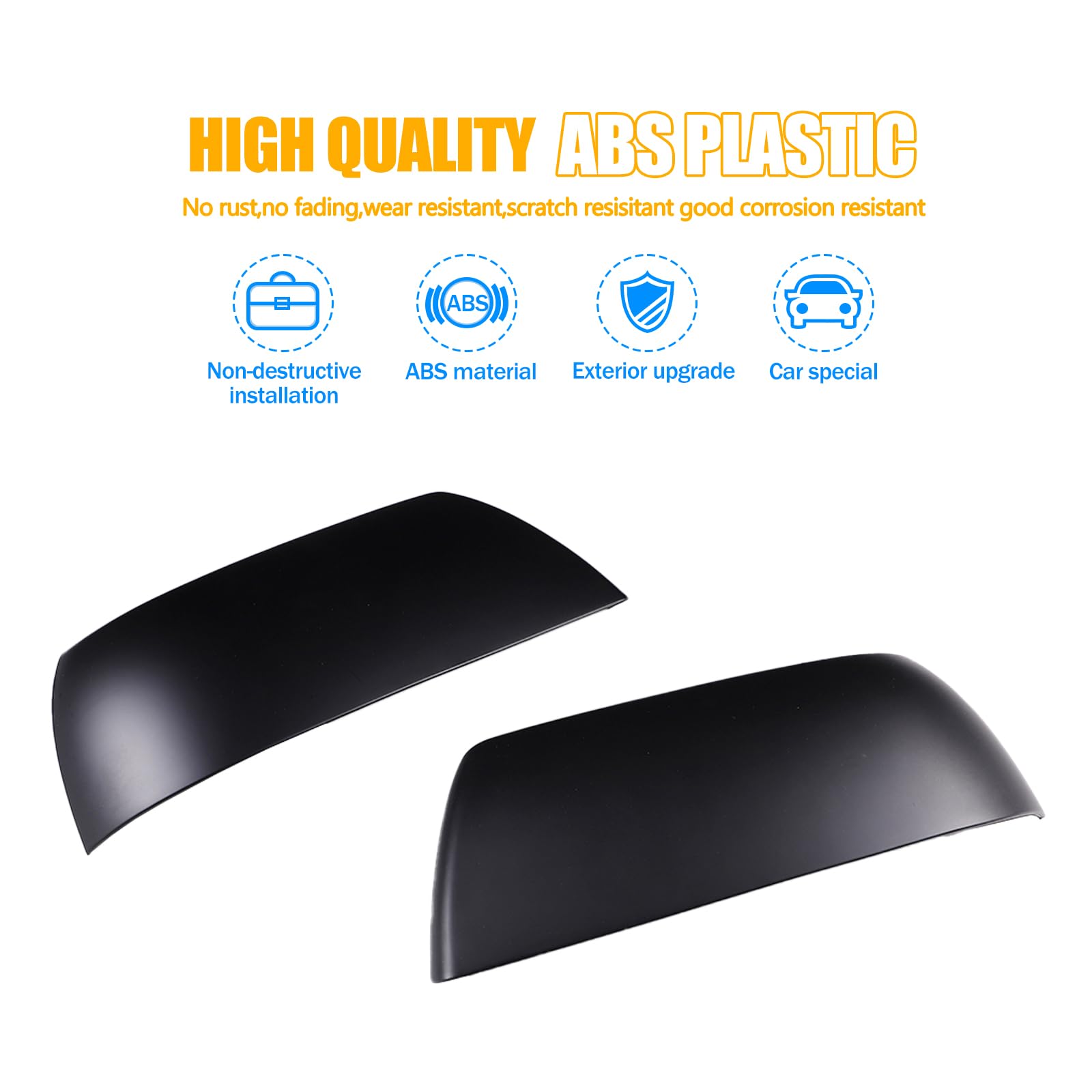 ABS Matte Black Side Mirror Cover Trim Sticker for Toyota Tundra 2007-2021 & Sequoia 2008-2020 - 2pcs - Durable Exterior Protection & Style Upgrade for Pickup Trucks and SUVs