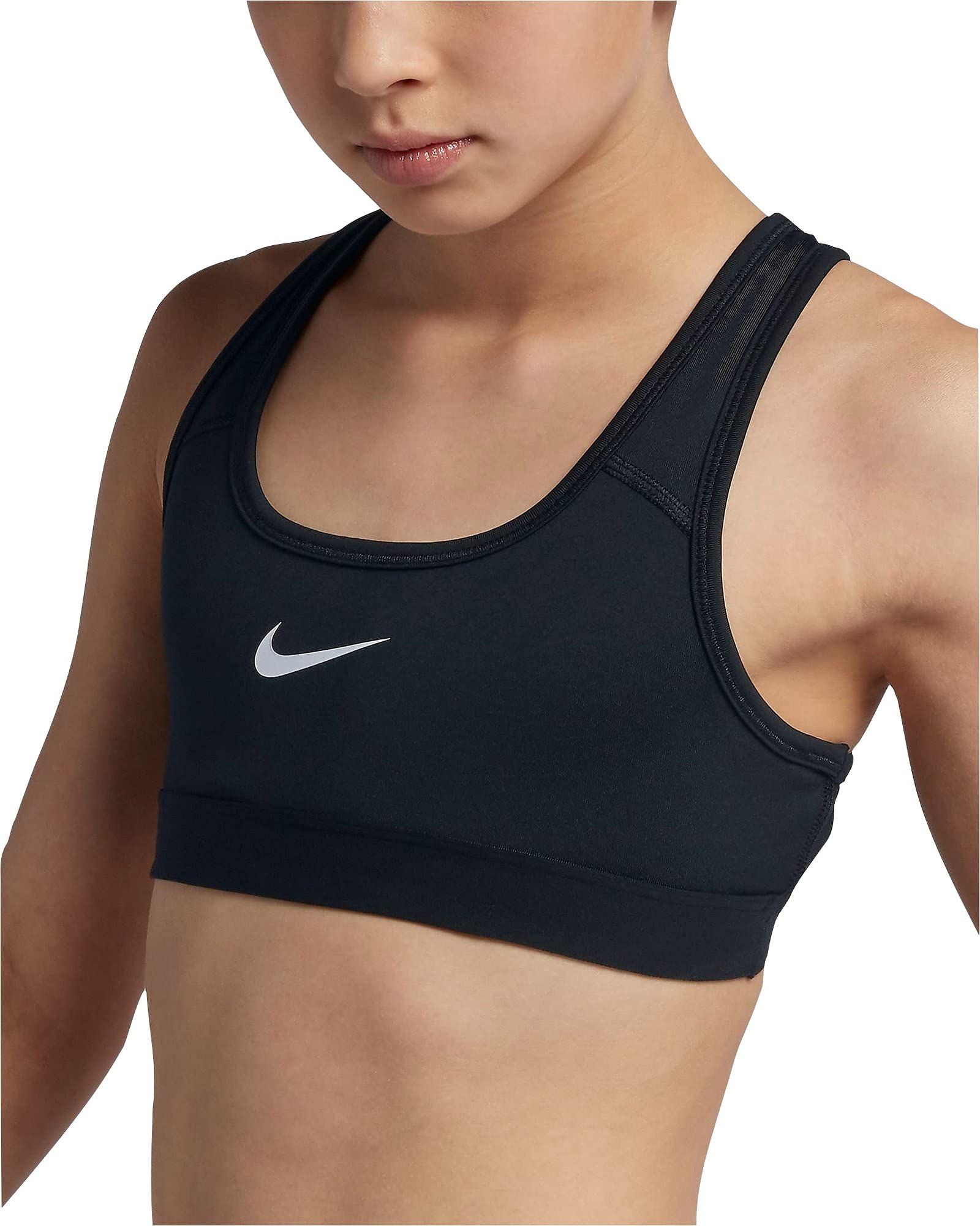 Nike Girls G NK Swoosh Sports Bra - Comfortable & Supportive Workout Top for Running, Yoga, Gym & Activewear