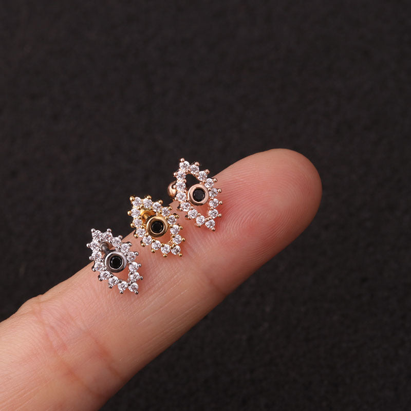 20G Safety Pin Cartilage Forward Helix Stud Earrings - Surgical Steel Body Jewelry for Tragus, Helix, Rook Piercings | HSPJ19119 | Perfect for Punk, Goth & Alternative Fashion Styles