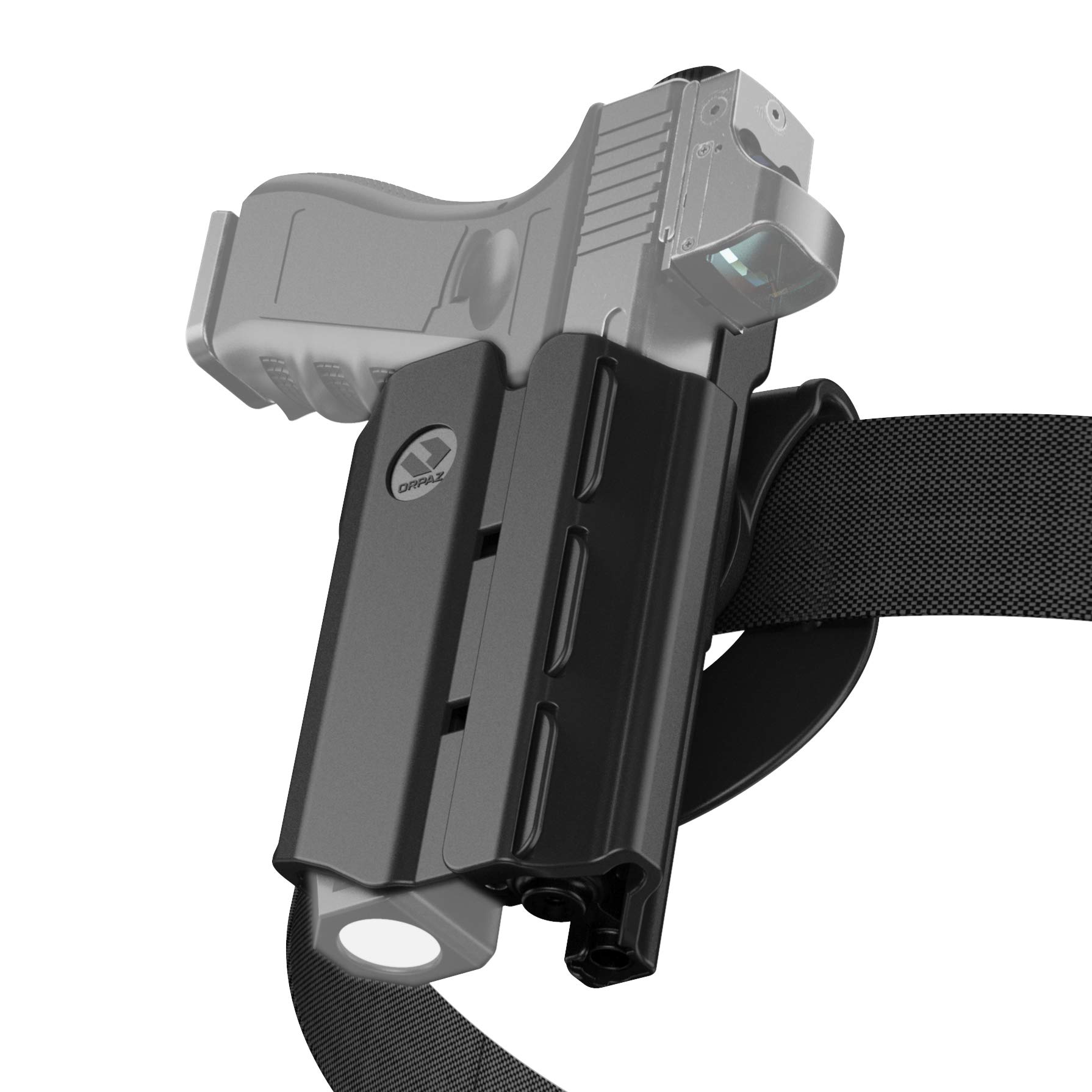 Orpaz T40 Left Handed Light Bearing Holster - Adjustable Modular Pistol Holster Compatible with Most Handguns, Flashlights, Lasers & Optics | Perfect for Concealed Carry, Tactical Training & Range Shooting