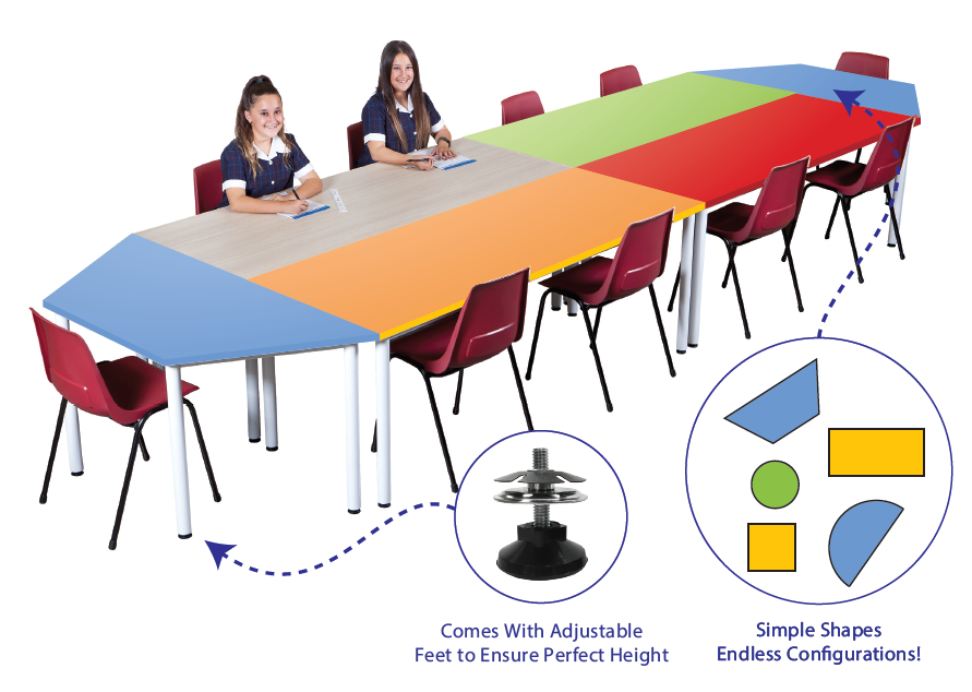 Modular Tables - Expandable & Customizable Table Set for Home, Office, and Events | Space-Saving Furniture Solution for Dining, Work, and Entertaining