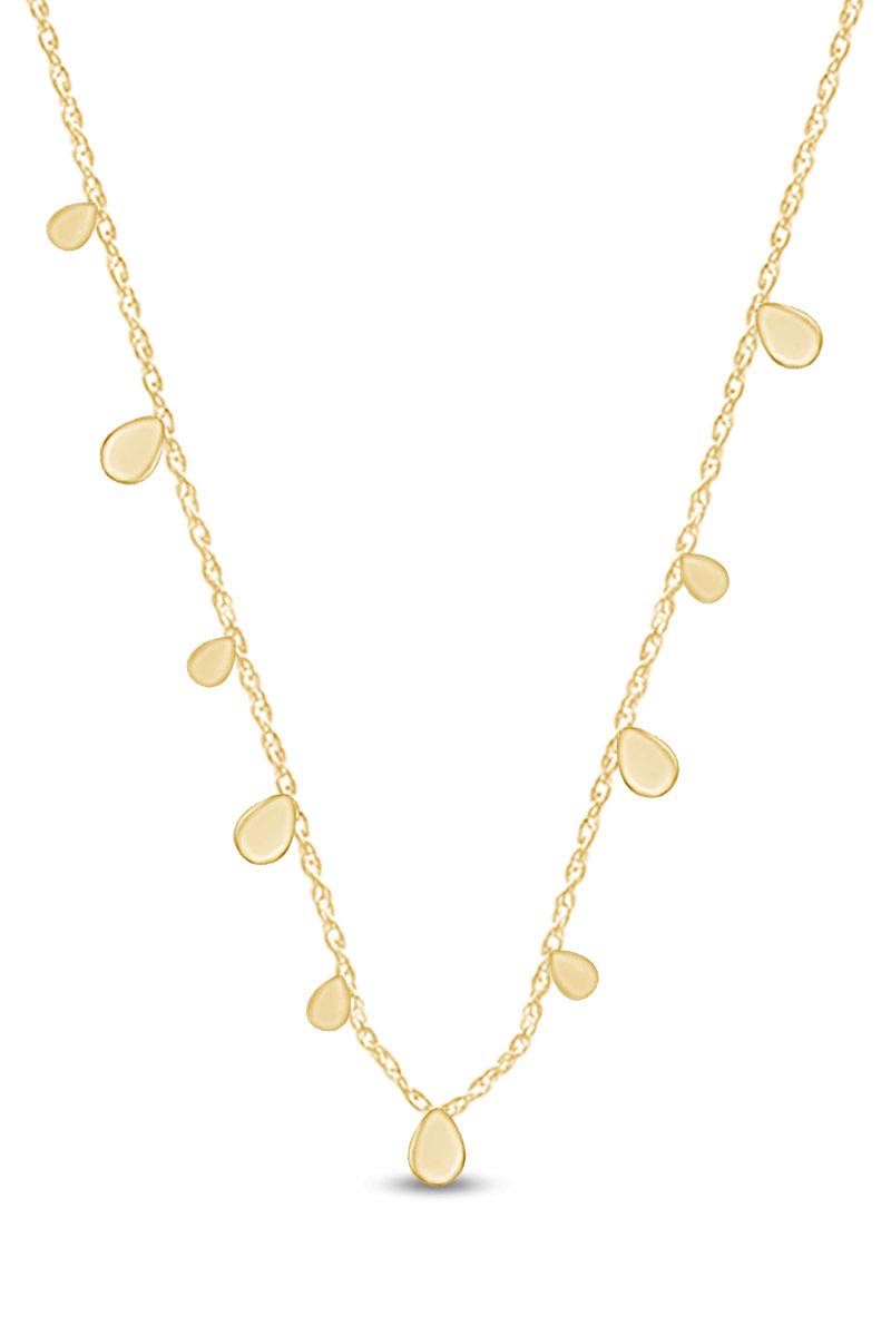 10K Gold Minimalist Choker Necklace for Women - Dainty Multi-Shape Charm Jewelry, Perfect for Everyday Wear, Date Nights & Special Occasions