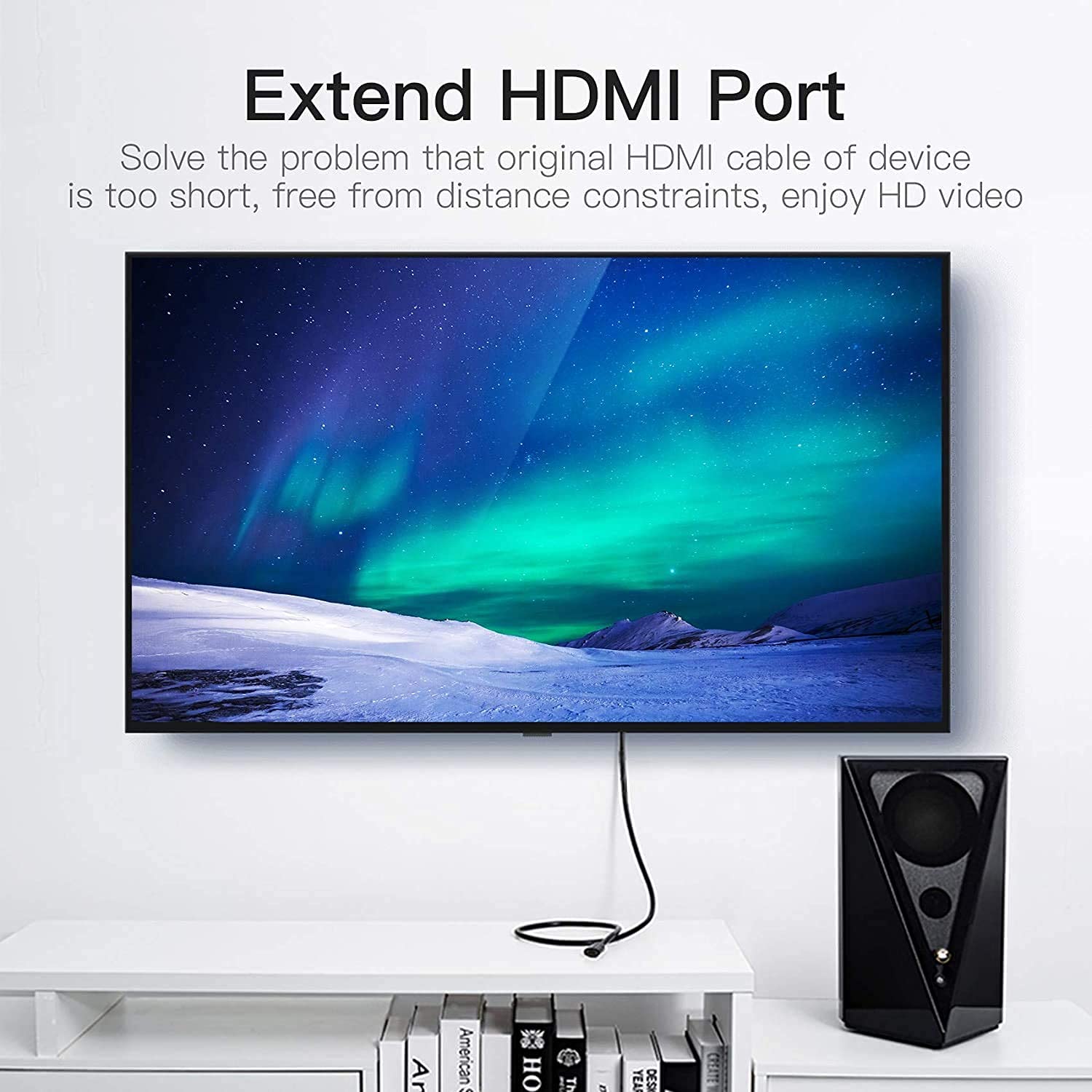 Diktmark 1m High-Speed Gold Plated HDMI Male to Female Extension Cable - 4K 60Hz, Ethernet, ARC - Compatible with Fire TV Stick, PS3/PS4, Laptop, PC, Monitor - Perfect for Home Theater, Gaming & Office Setup