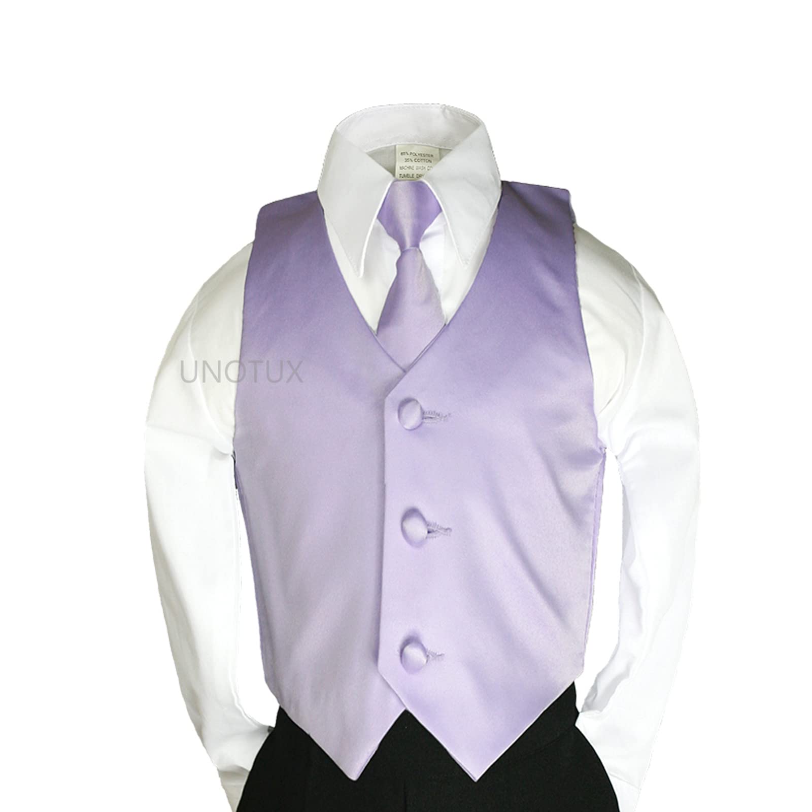 2pc Boys Satin Lilac Vest and Bow Tie Set for Baby to Teen - Perfect for Weddings, Easter, Christmas & Formal Occasions