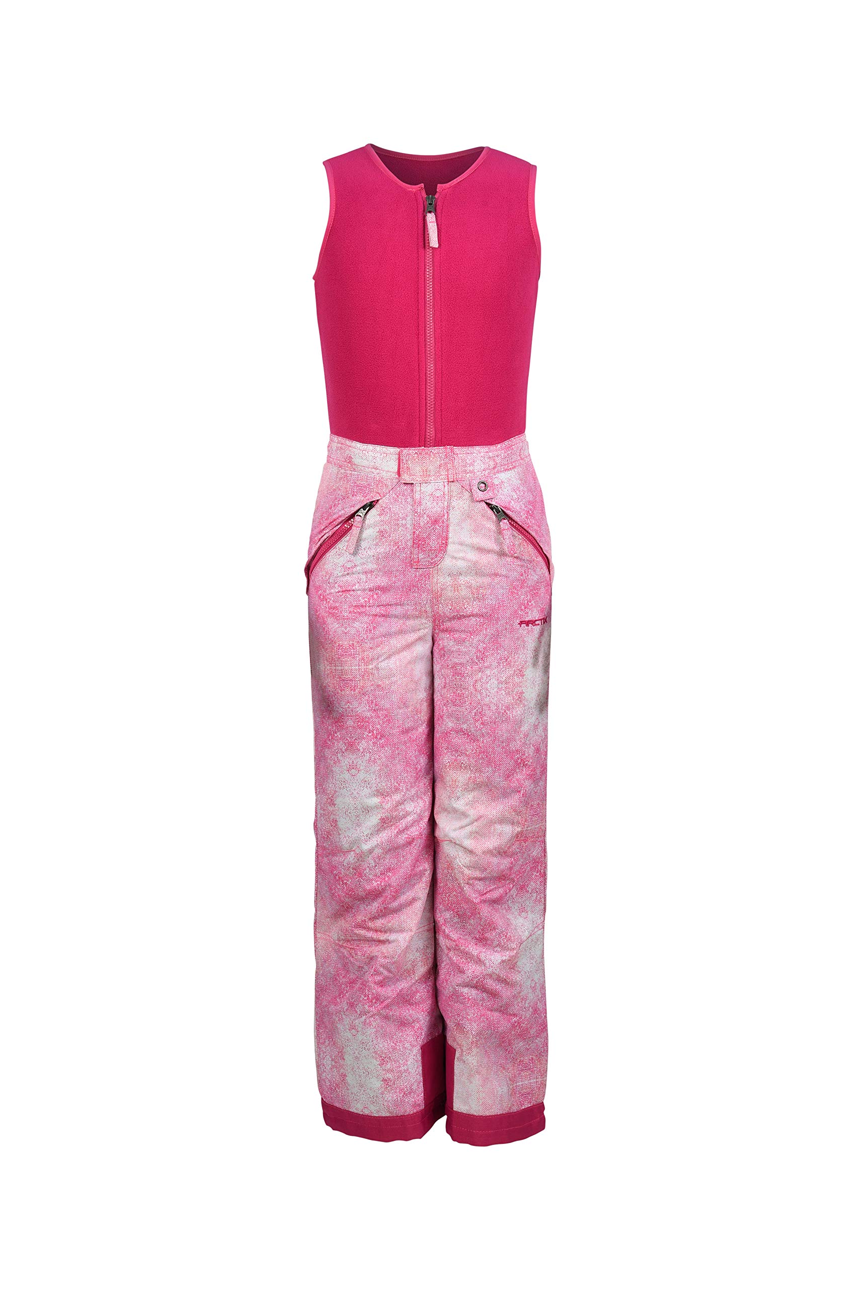 Arctix Kids Limitless Fleece Top Bib Overalls - Warm Winter Snow Bibs for Boys & Girls - Perfect for Outdoor Play, Skiing & Cold Weather Activities