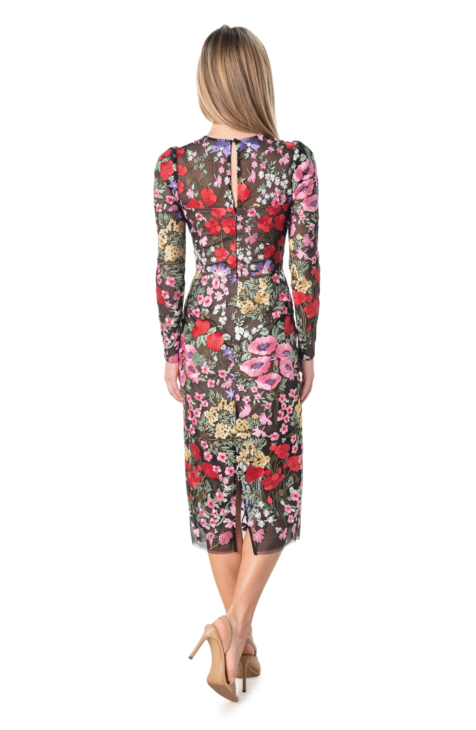 Dress the Population Women's Sophia Bodycon Midi Dress - Slim Fit Party Cocktail Dress for Night Out, Date Night & Special Occasions
