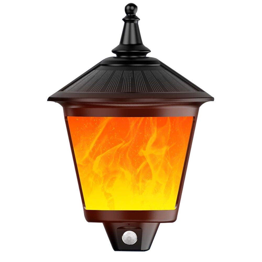 96 LED Solar Wall Lights Outdoor - Waterproof Garden Landscape Flood Lights with Fire Flame Effect for Patio, Yard, Pathway, and Deck Lighting