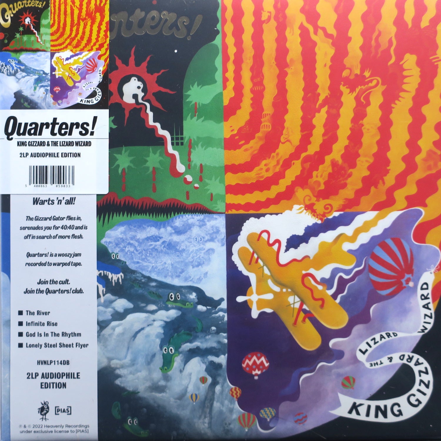 KING GIZZARD & THE LIZARD WIZARD 'Quarters!' 45rpm Vinyl 2LP Record - Limited Edition Psychedelic Rock Music for Vinyl Collectors & Audiophiles - Perfect for Home Listening & Music Enthusiast Gifts