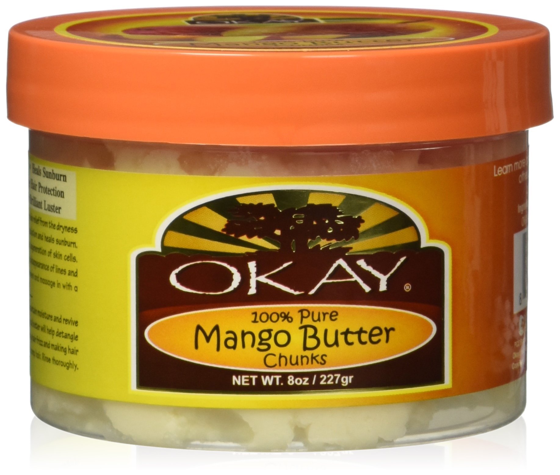 Okay 100% Pure Mango Butter Chunks - 8 Ounce (226g) | Natural Skincare Ingredient for DIY Lotions, Soaps & Hair Care Products