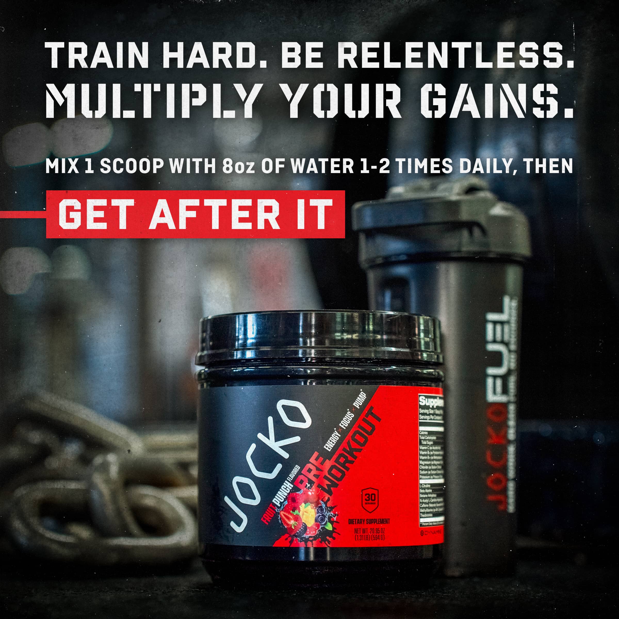 JOCKO Pre Workout Powder - Energy & Endurance Booster for Gym, Running & Fitness | Natural Performance Enhancer for Men & Women