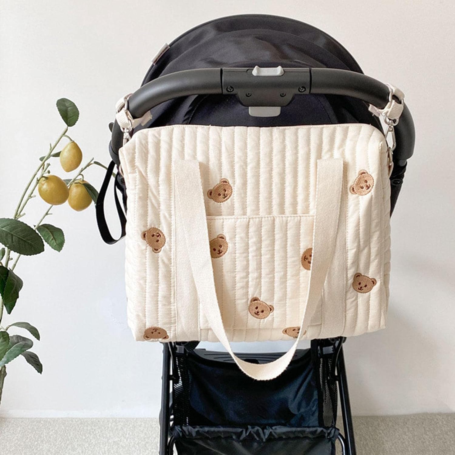 Multifunctional Large Diaper Bag Tote for Moms - Spacious Travel Baby Organizer with Pockets for Bottles, Clothes, Diapers & Toys | Perfect for Nursery, Daycare & Family Outings (Little Bear Design)