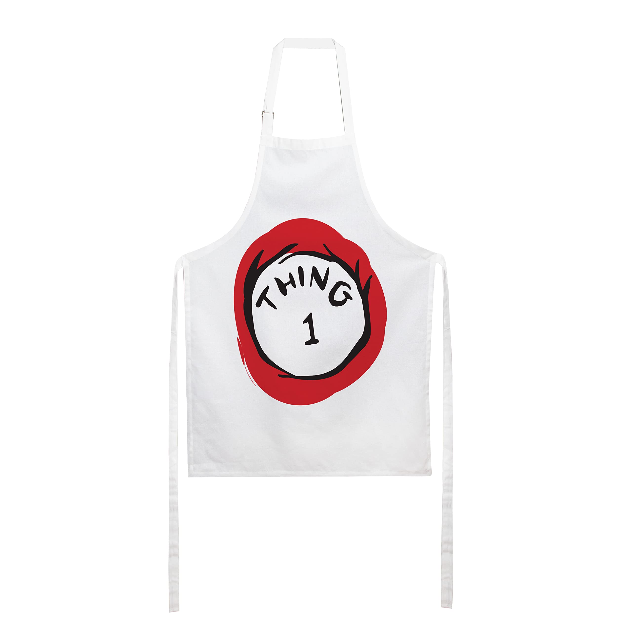 Dr. Seuss The Cat in The Hat Thing 1 Adult Kitchen Apron - Fun Cooking & Baking Apron for Fans - Perfect for BBQ, Baking, and Holiday Cooking