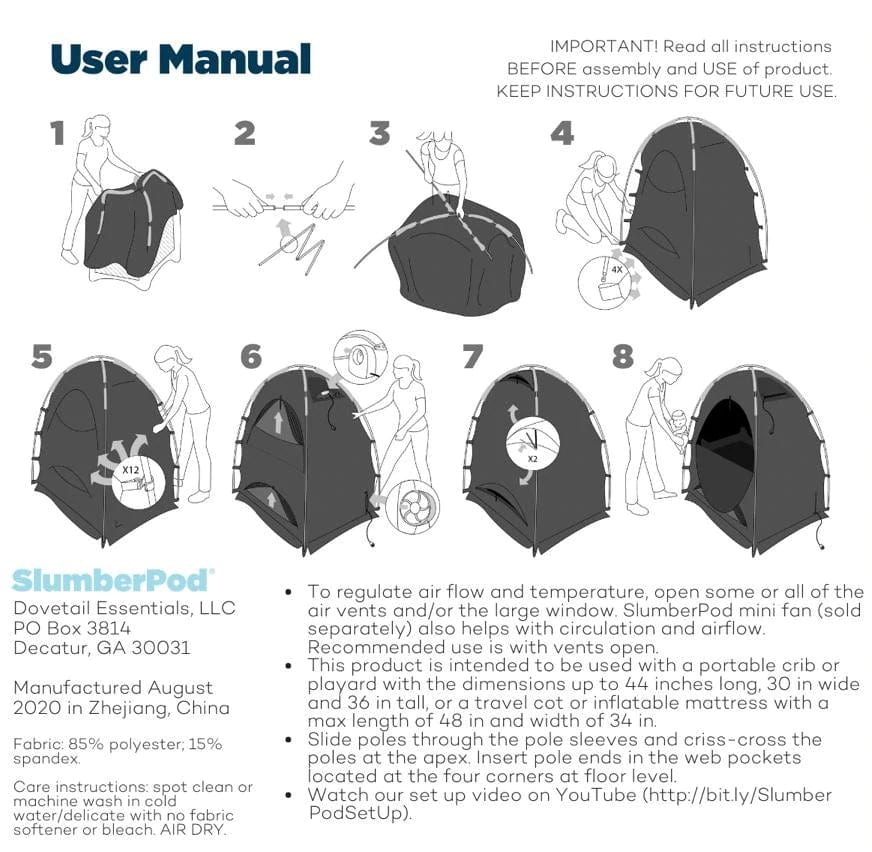 SlumberPod Portable Blackout Sleep Tent for Babies & Toddlers - Perfect for Travel, Naps, and Bedtime - Lightweight & Easy Setup for Home, Hotels, and Daycare