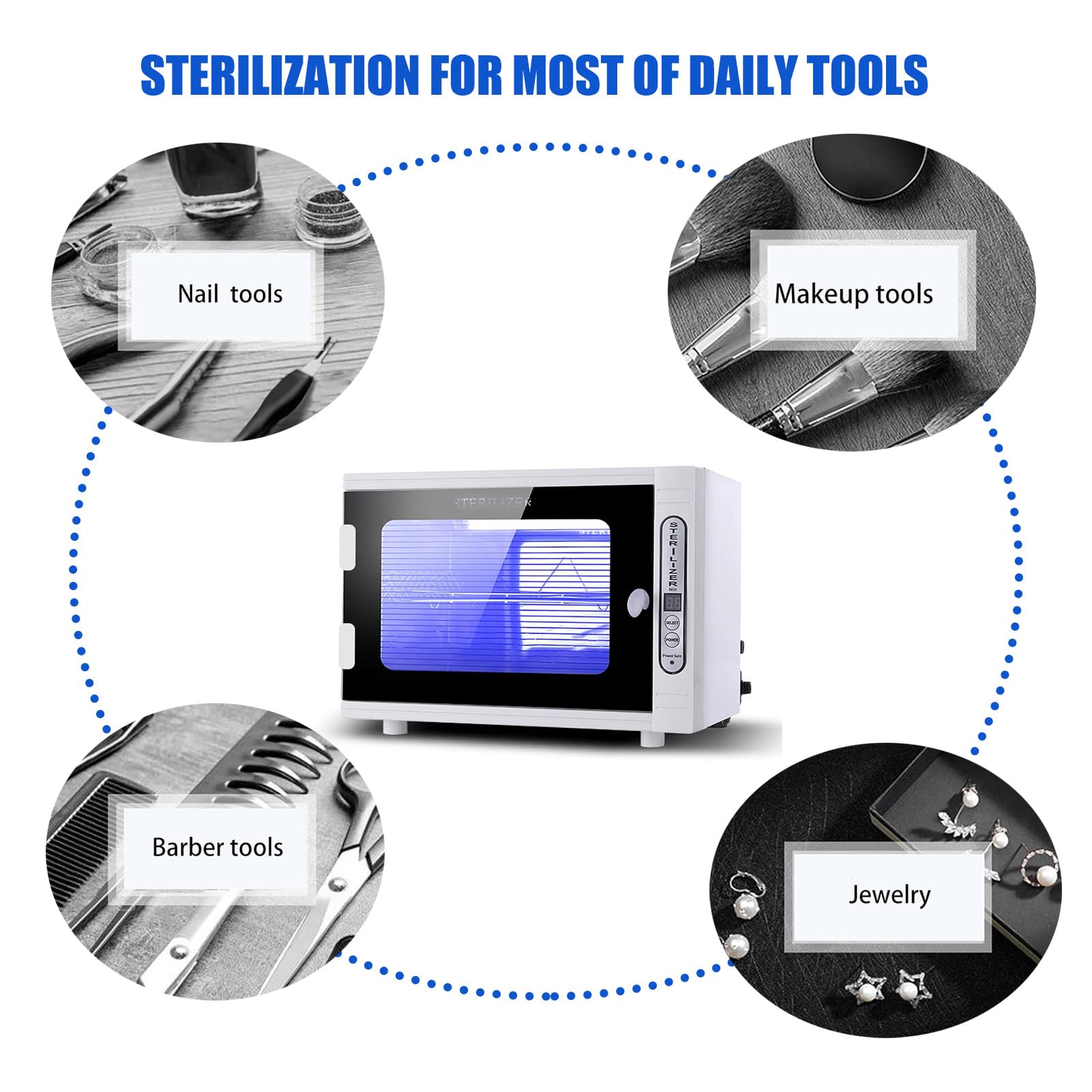 12L Large Capacity UV Sterilizer Box with LED Display Timer - Professional Sterilization Cabinet for Home, SPA, Salon, Manicure & Barber Tools - Perfect for Disinfecting Nail Files, Combs, Scissors & Beauty Accessories