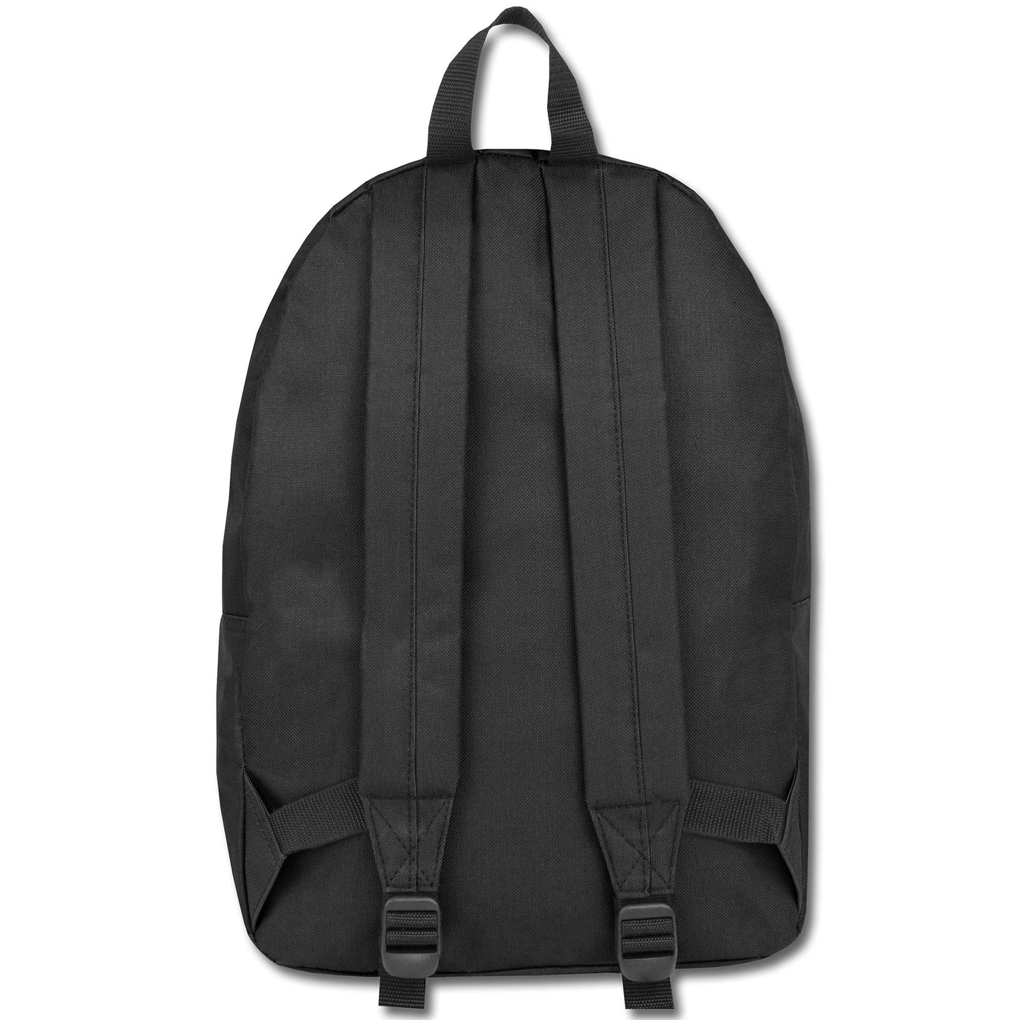 24 Pack Bulk Wholesale Trail Maker Backpacks with Padded Straps - Durable School & Travel Backpacks for Students, Hiking & Outdoor Activities (Solid Black)