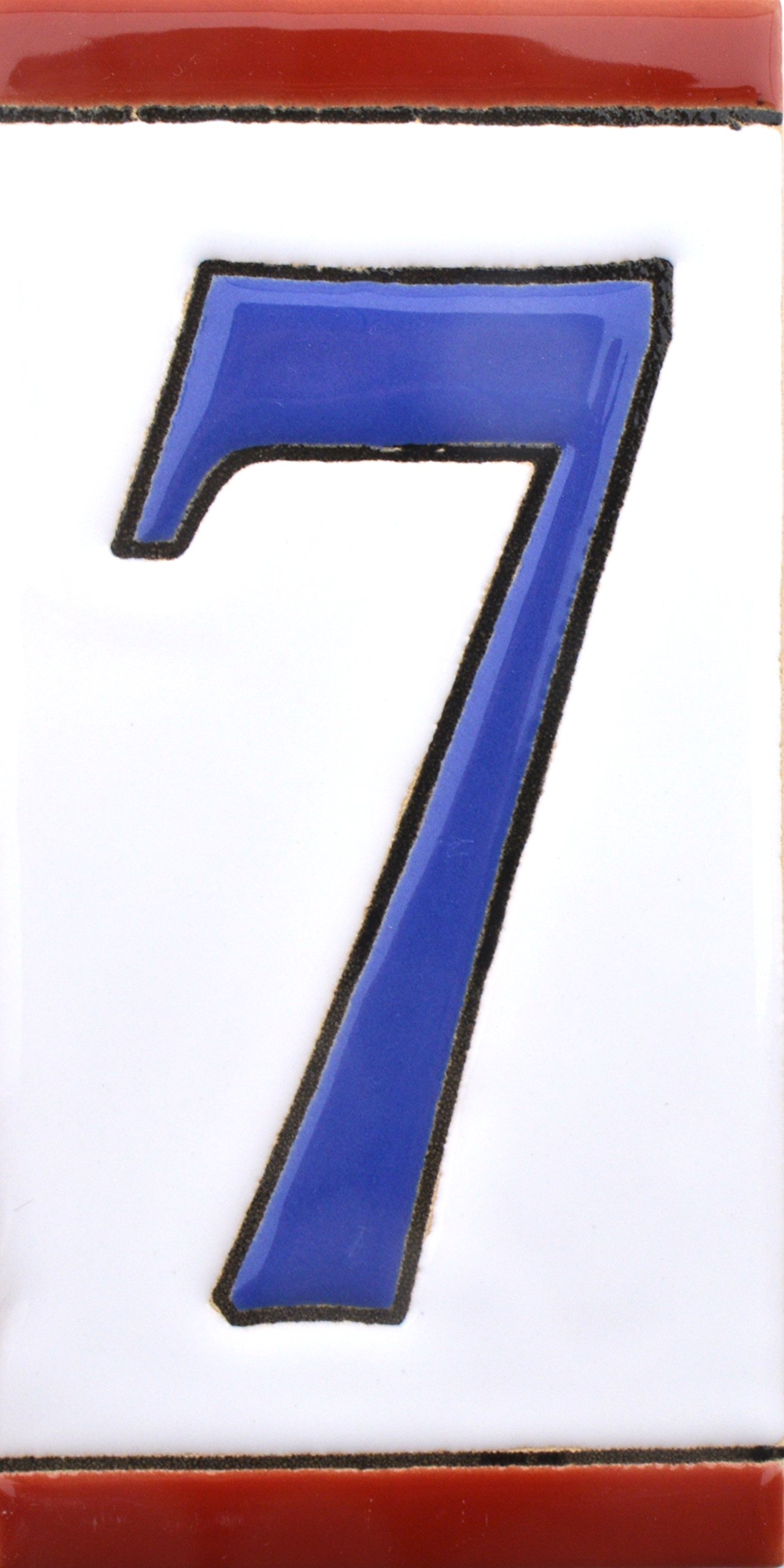 4 Inch Hand Painted USA Flag House Numbers - Custom Address Tiles for Home Signs, Mailboxes & Doors - Durable Outdoor House Number Plaque 4.29