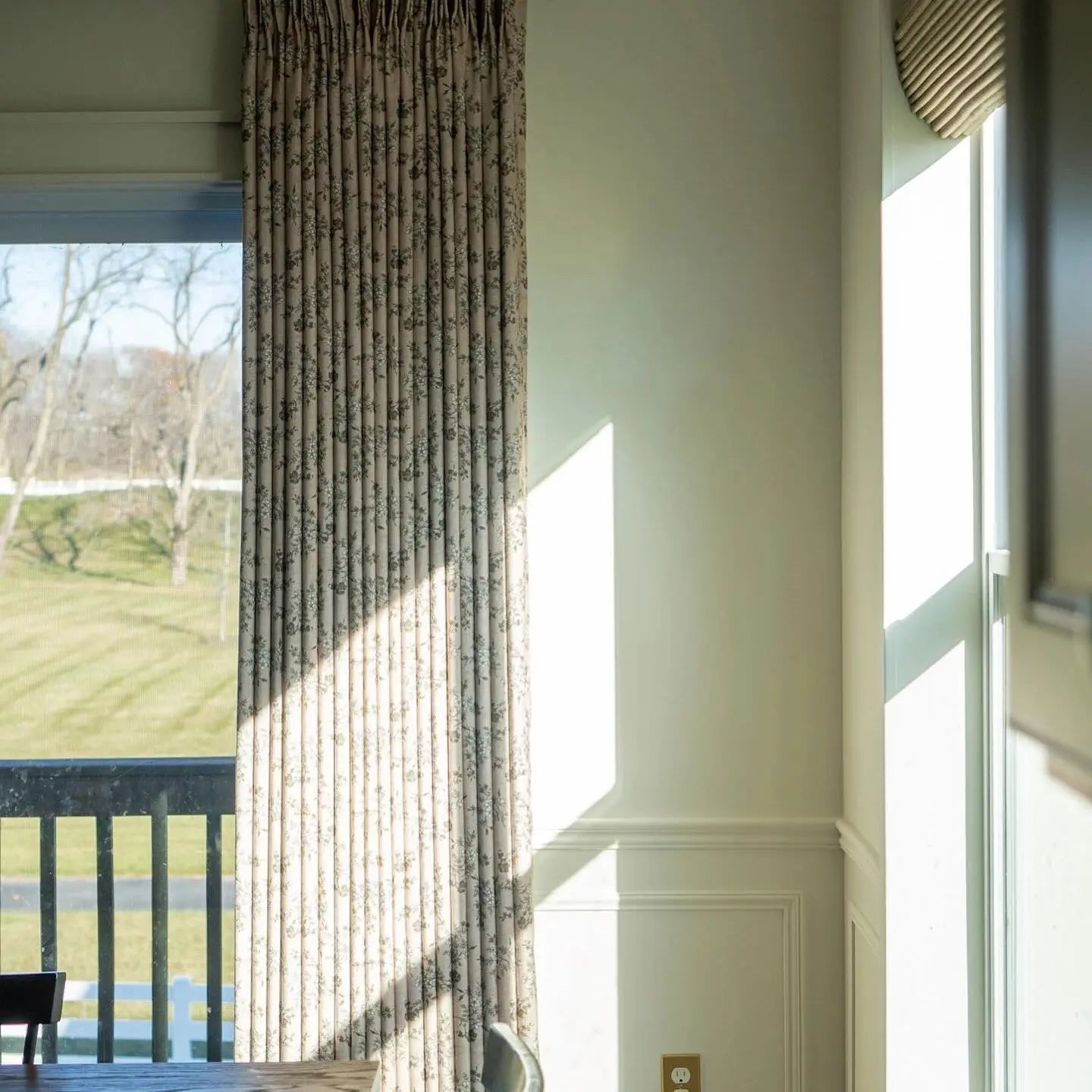 Elegant Sara Le Print Linen Drapery Pleated Curtains - Soft Textured Window Treatments for Living Room & Bedroom Decor