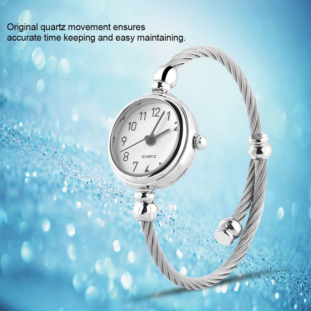 Elegant Women's Bracelet Watch - Analog Round Quartz Alloy Strap with Vintage Roman/Arabic Numeral Dial (White) | Perfect for Office, Date Night & Formal Occasions