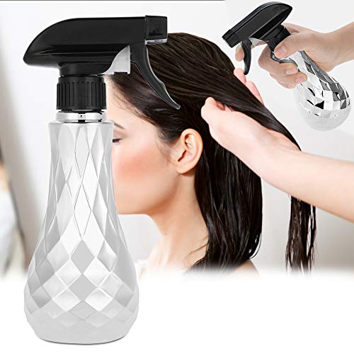 300ml Refillable Plastic Water Spray Bottle - Hairdressing & Plant Watering Sprayer for Salon, Barber, Home & Garden Use (Silver)